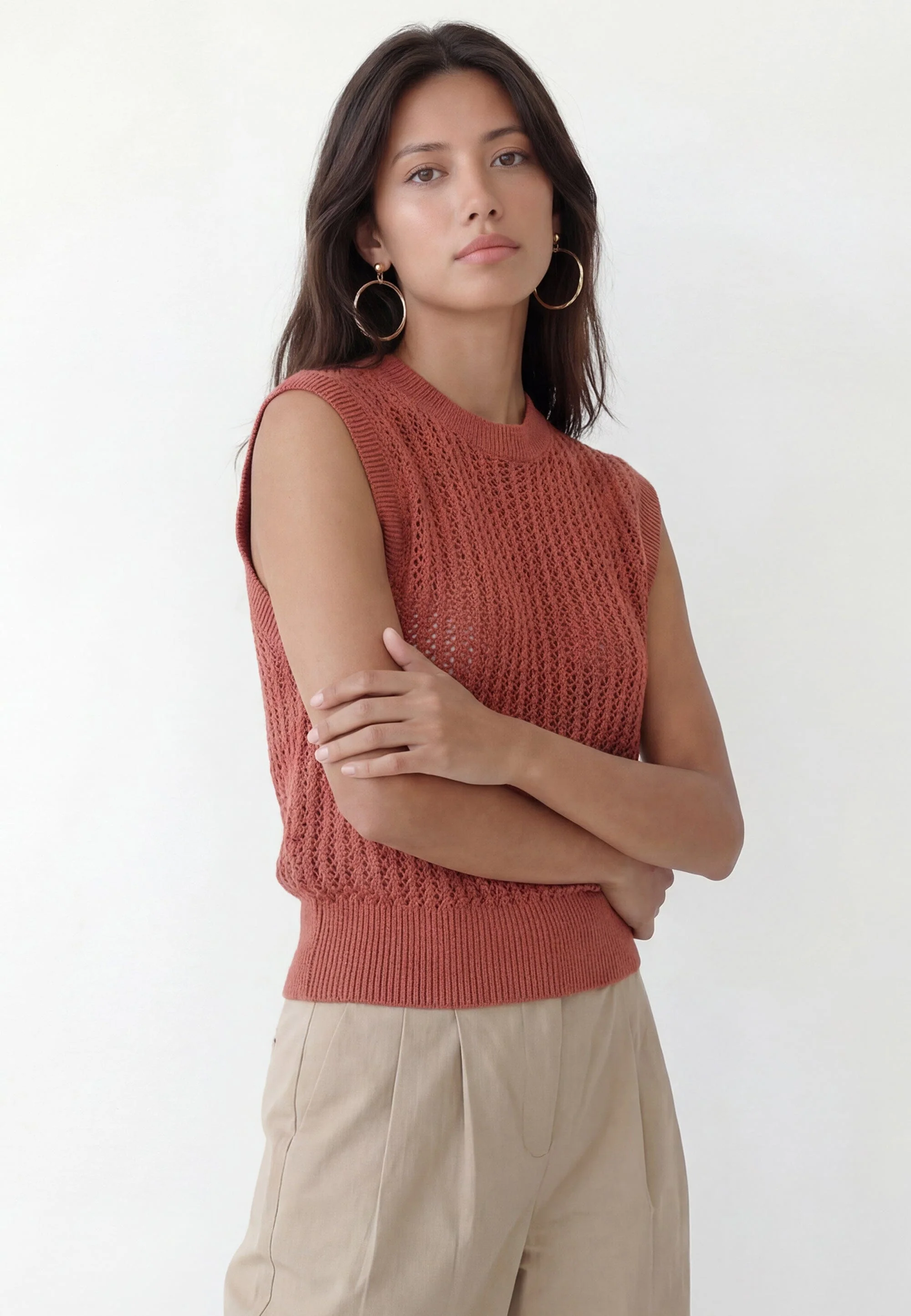 PULL SANS MANCHE - CLOVIS - TERRACOTTA - Image 5