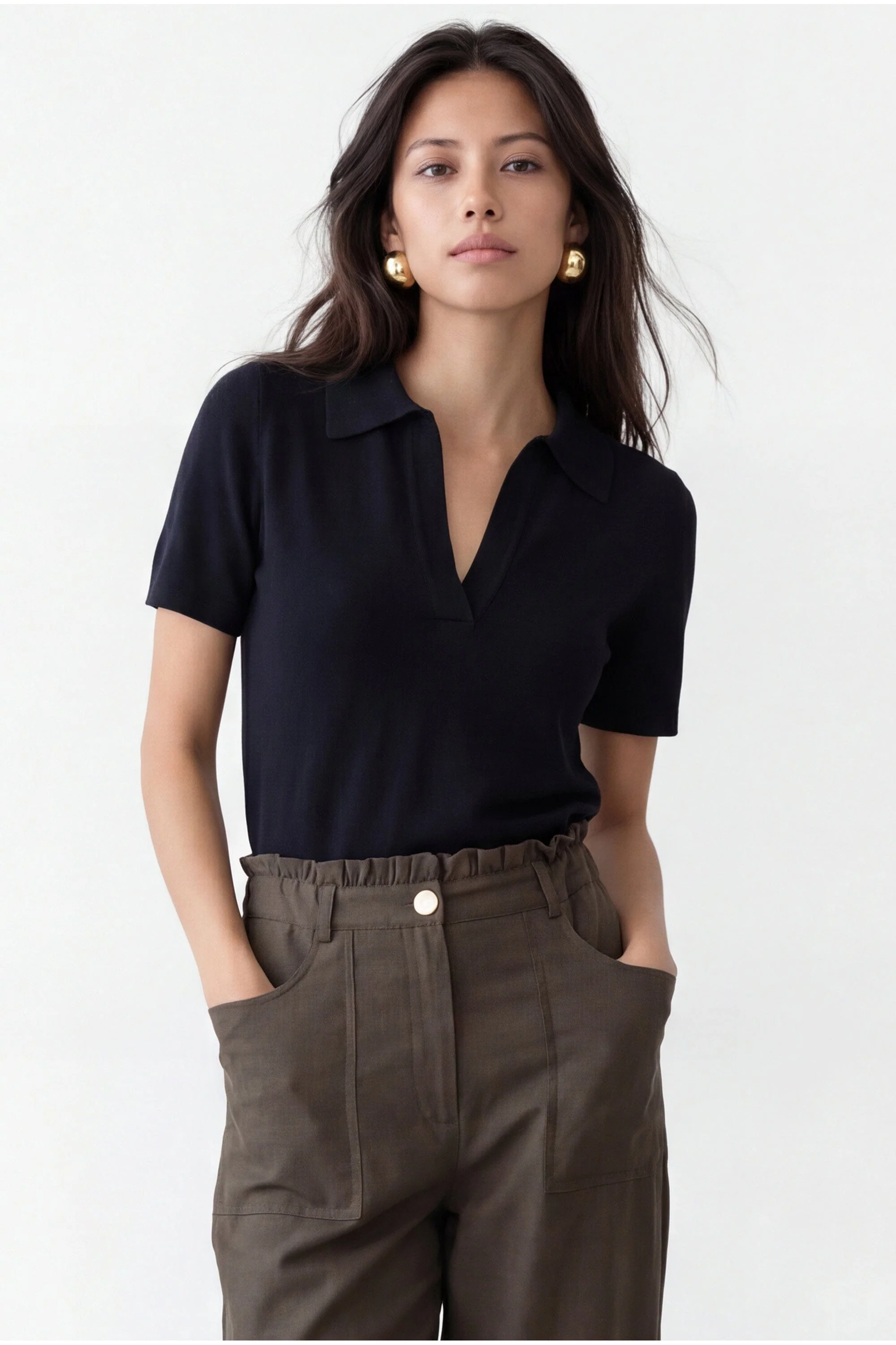 POLO MAILLE - CRISTINA - NOIR