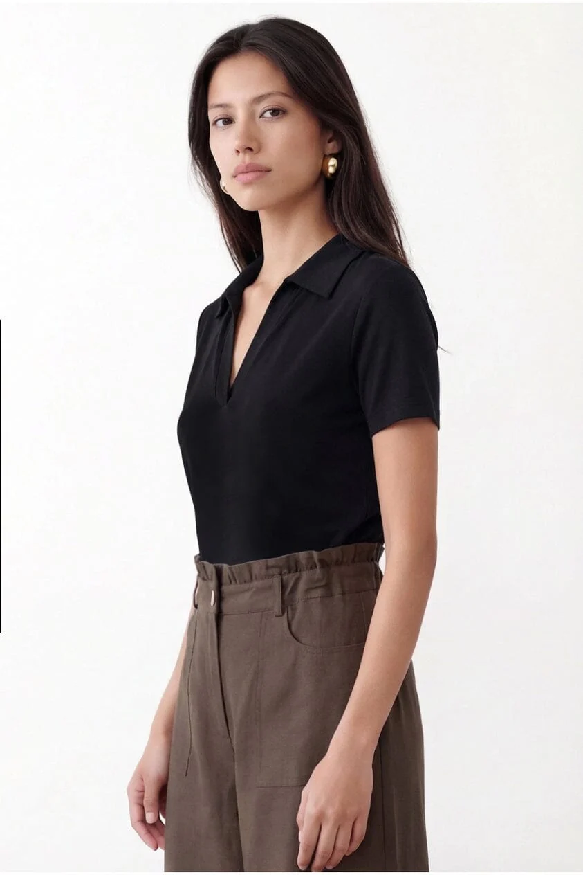 POLO MAILLE - CRISTINA - NOIR - Image 2