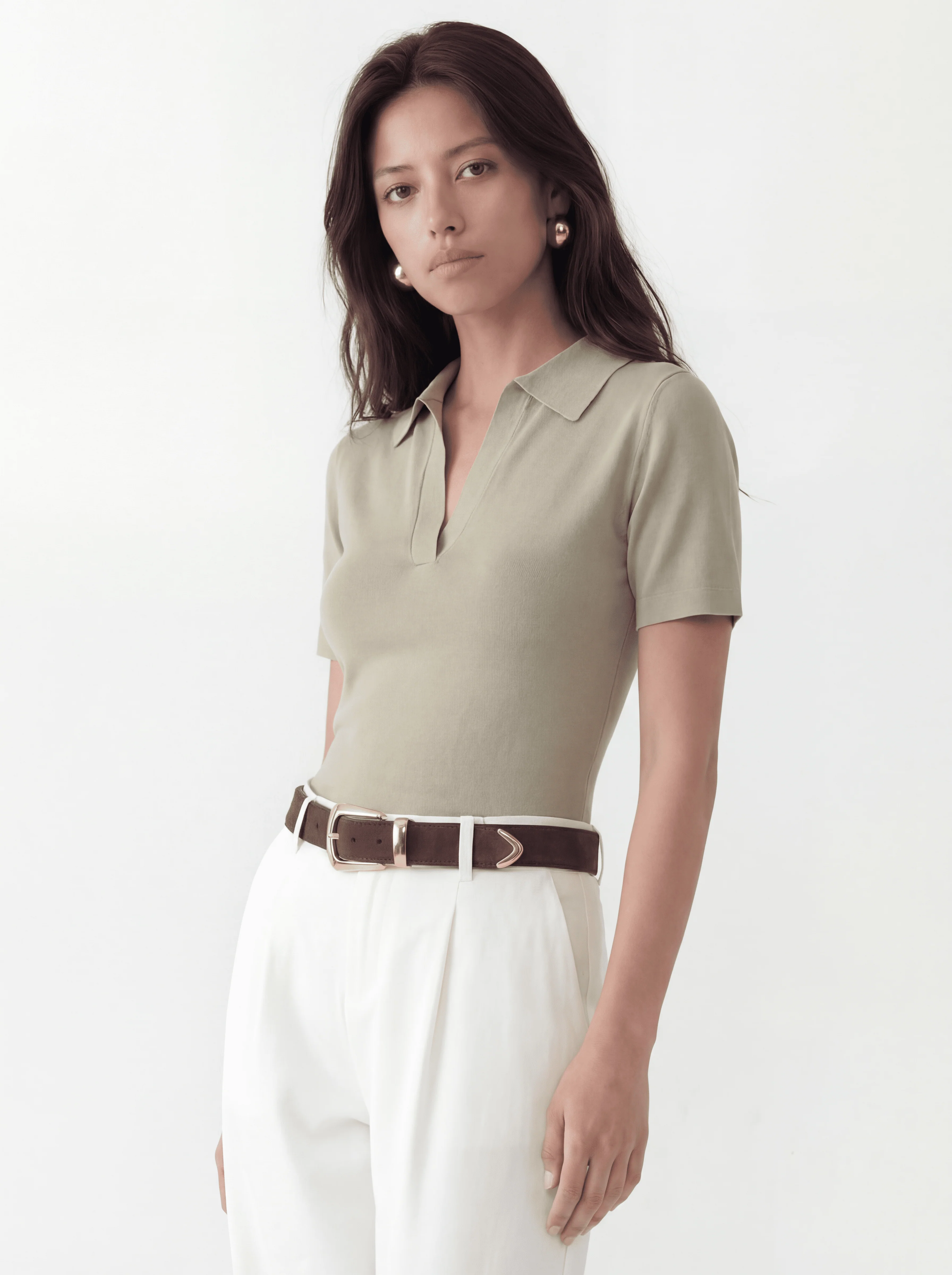 POLO MAILLE - CRISTINA - VERT PALE