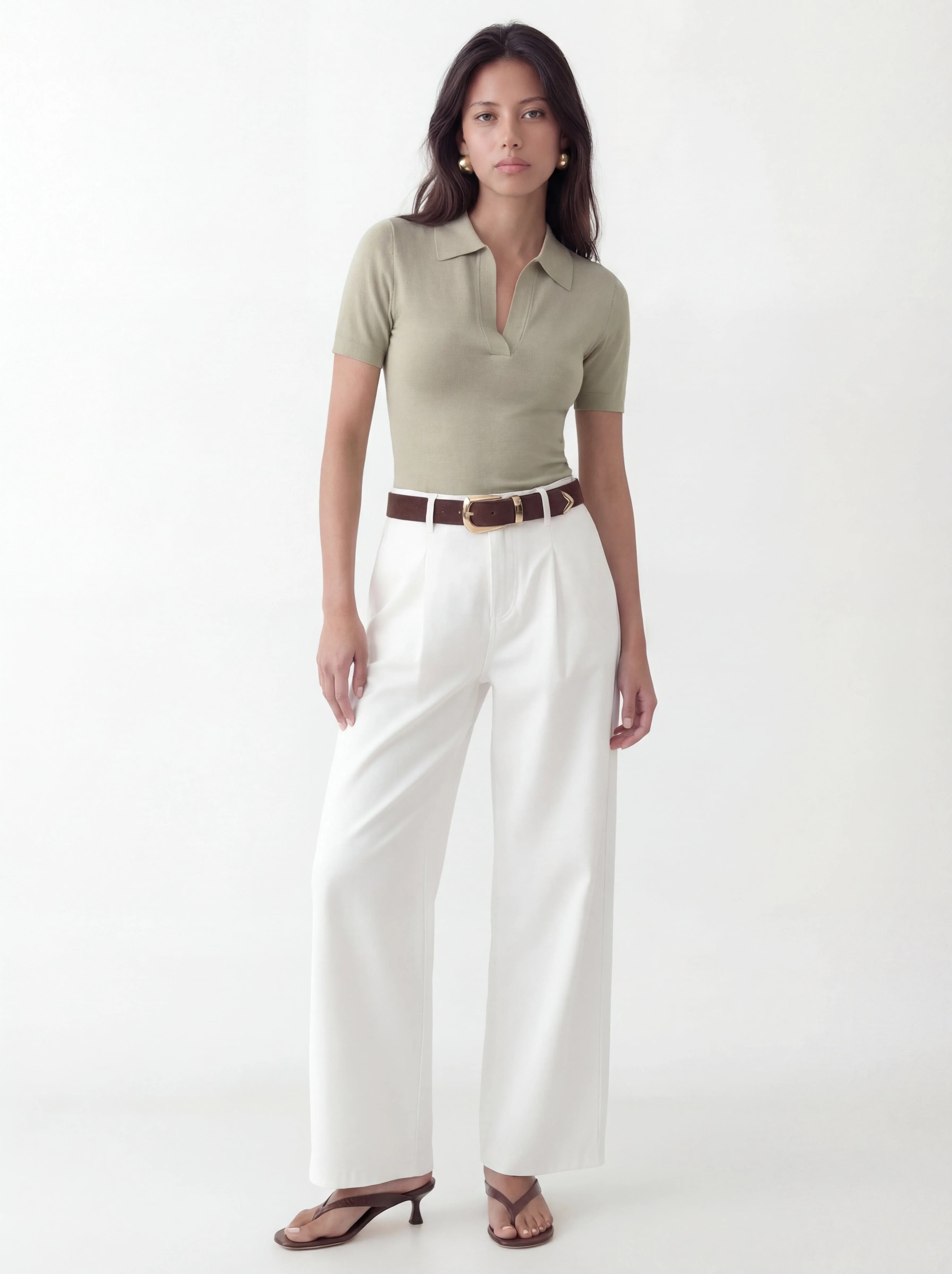POLO MAILLE - CRISTINA - VERT PALE - Image 2