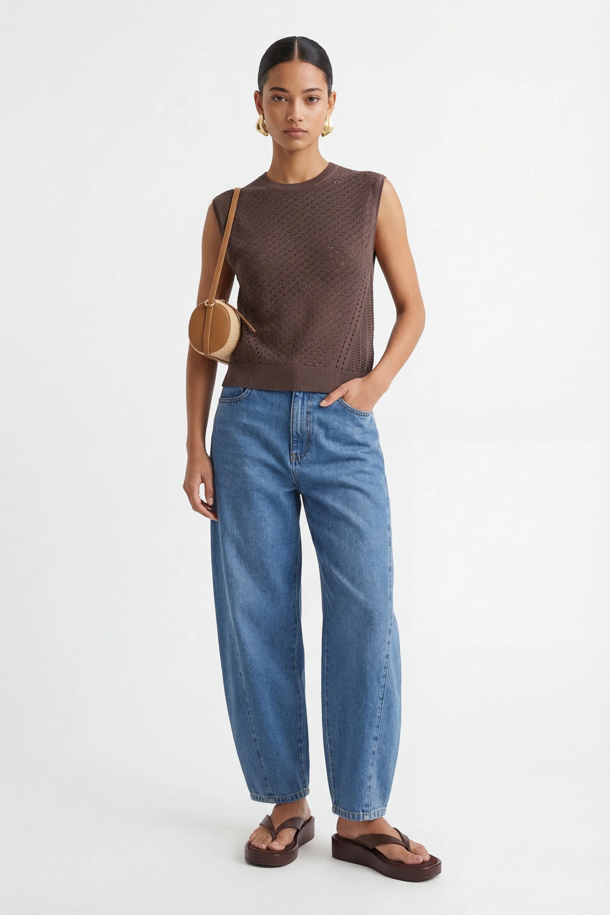 PULL SANS MANCHE - CYRA - CHOCOLAT - Image 2