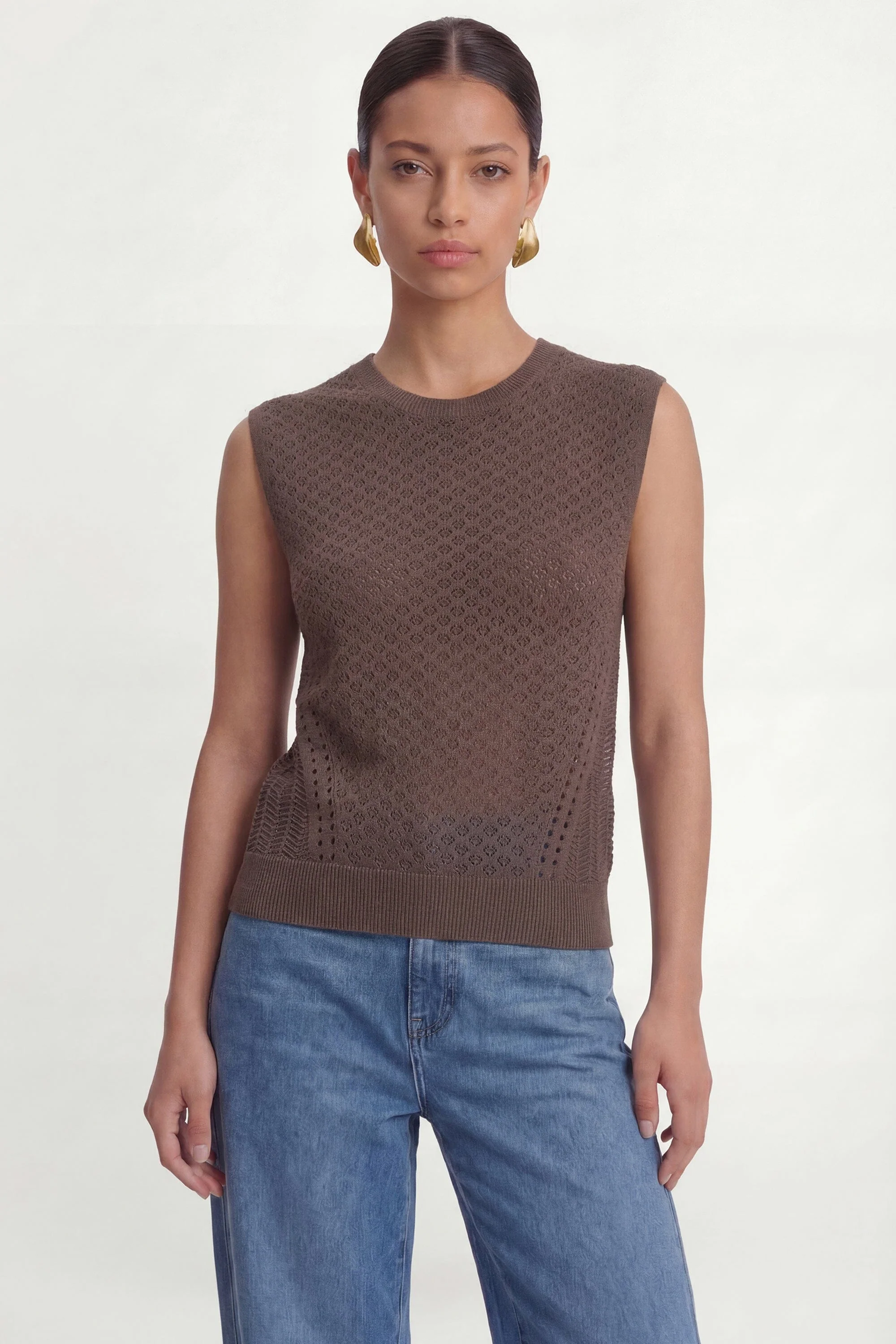 PULL SANS MANCHE - CYRA - CHOCOLAT - Image 3