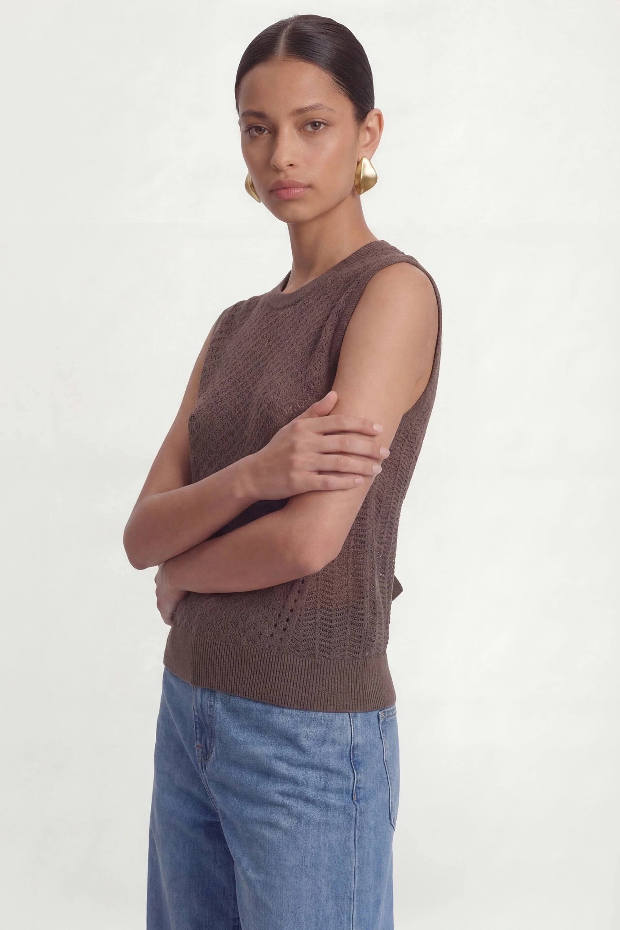 PULL SANS MANCHE - CYRA - CHOCOLAT - Image 4