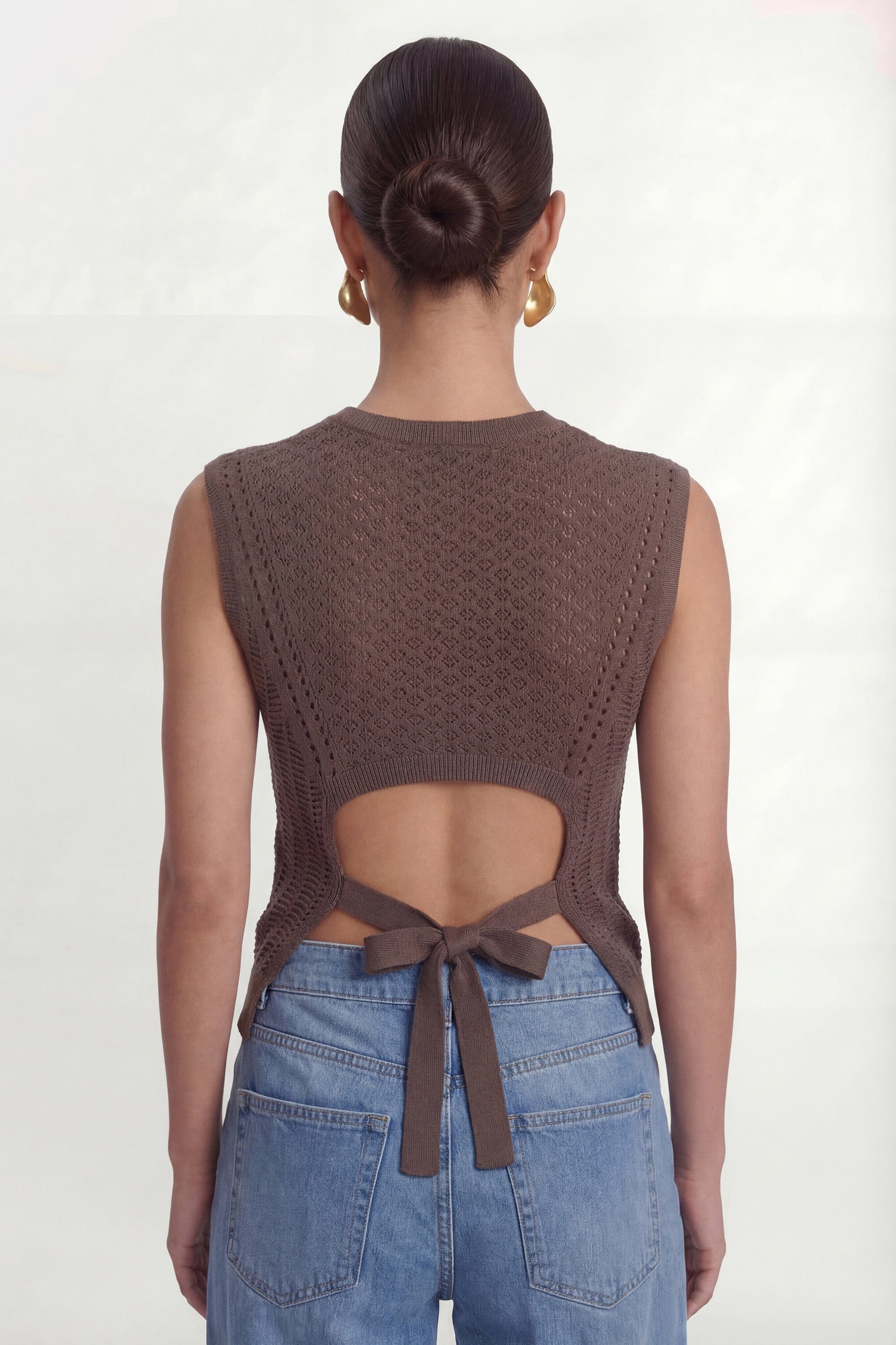 PULL SANS MANCHE - CYRA - CHOCOLAT - Image 5