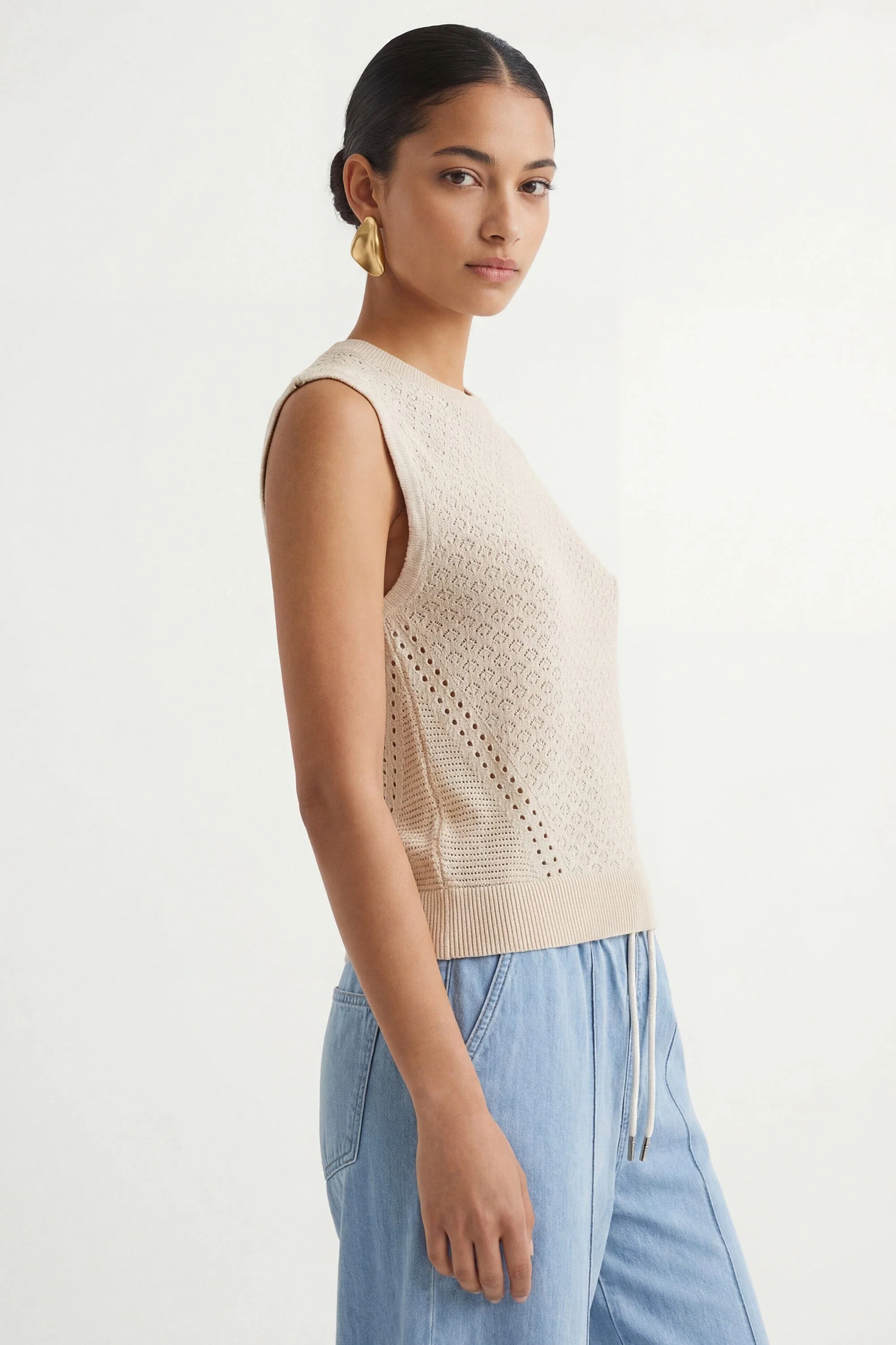 PULL SANS MANCHE - CYRA - ECRU - Image 3
