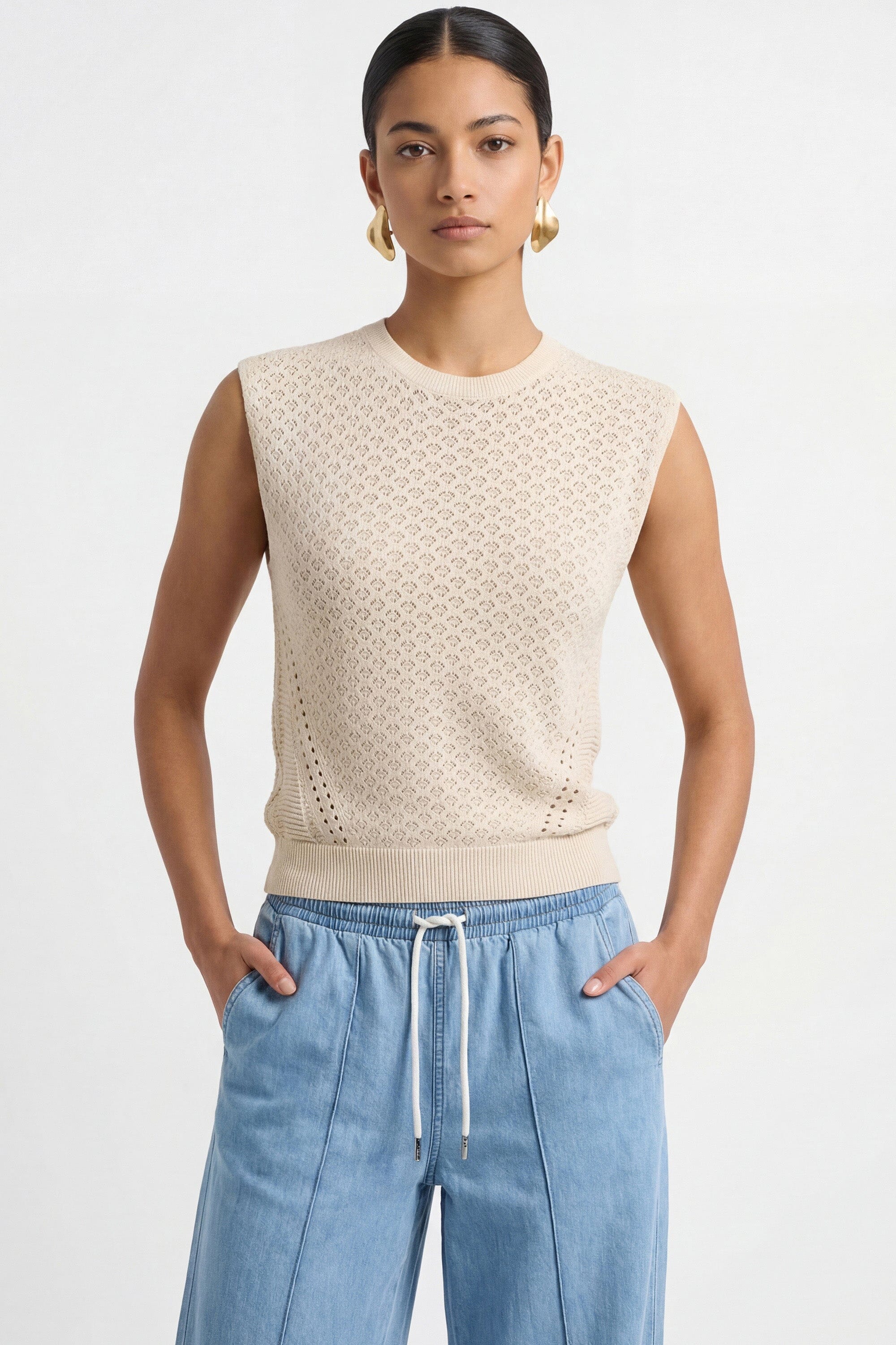 PULL SANS MANCHE - CYRA - ECRU - Image 4