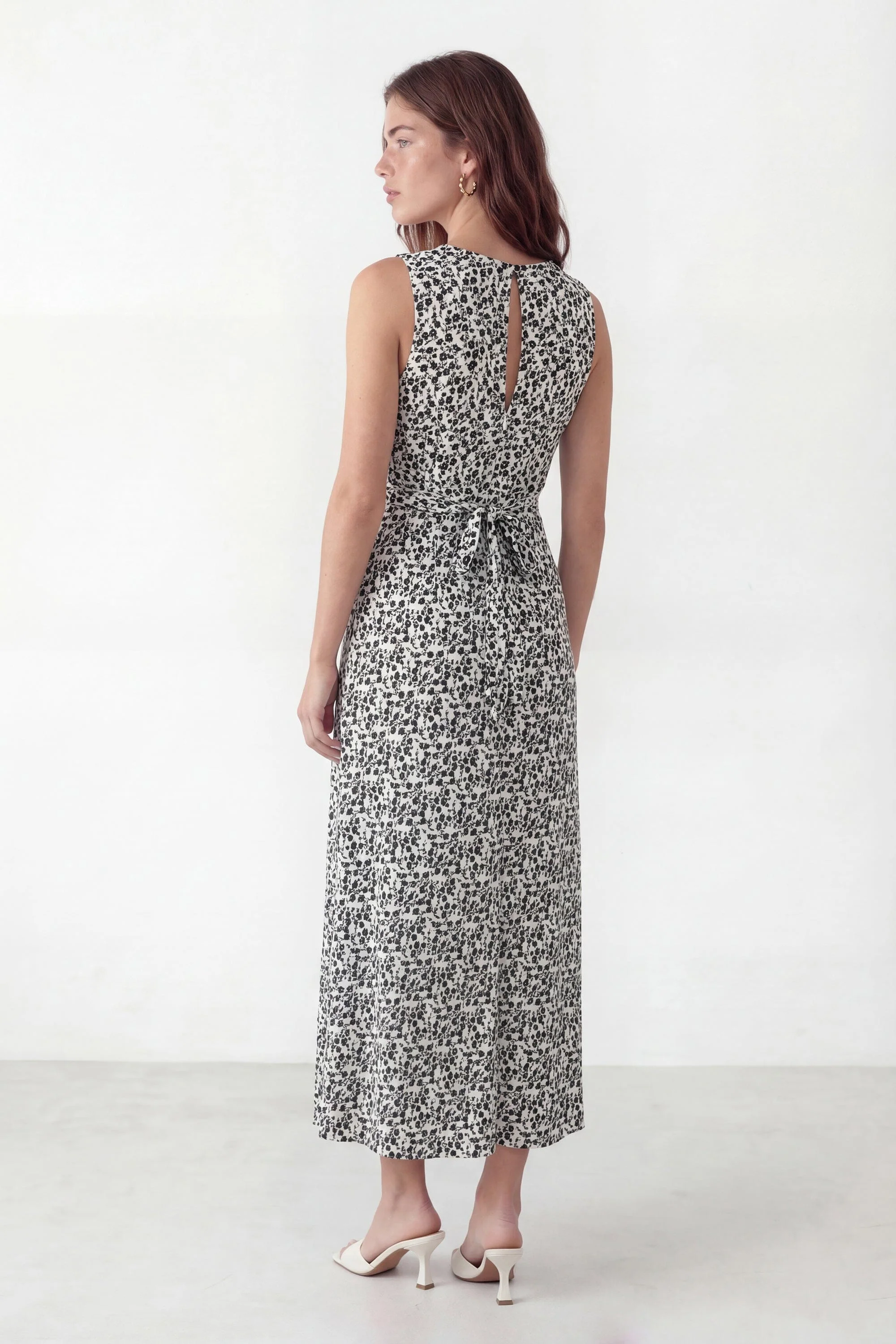ROBE MIDI - CADEN - LIBERTY ECRU NOIR - Image 4