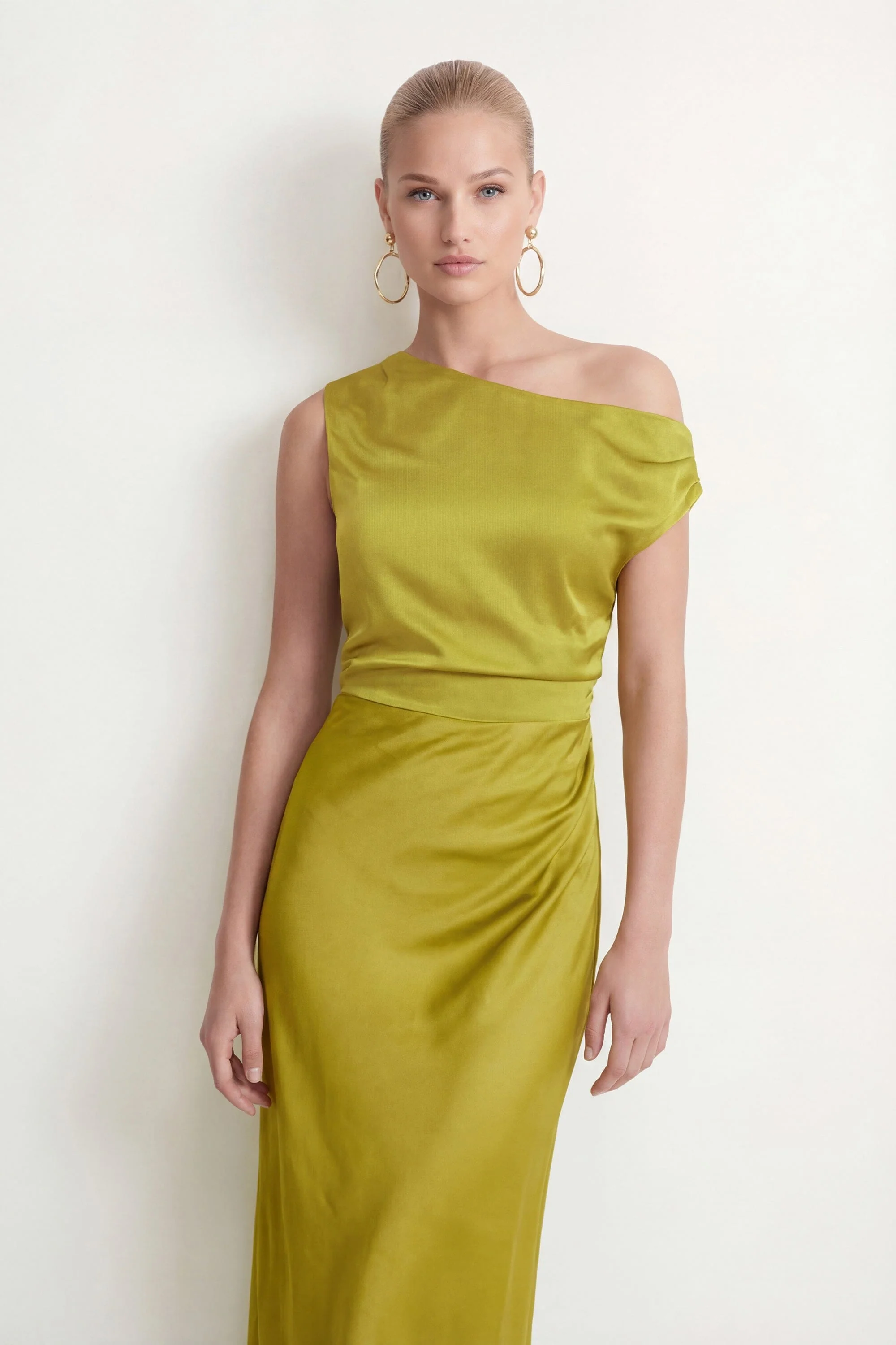 ROBE ASYMETRIQUE - CAPRI - ANIS - Image 5