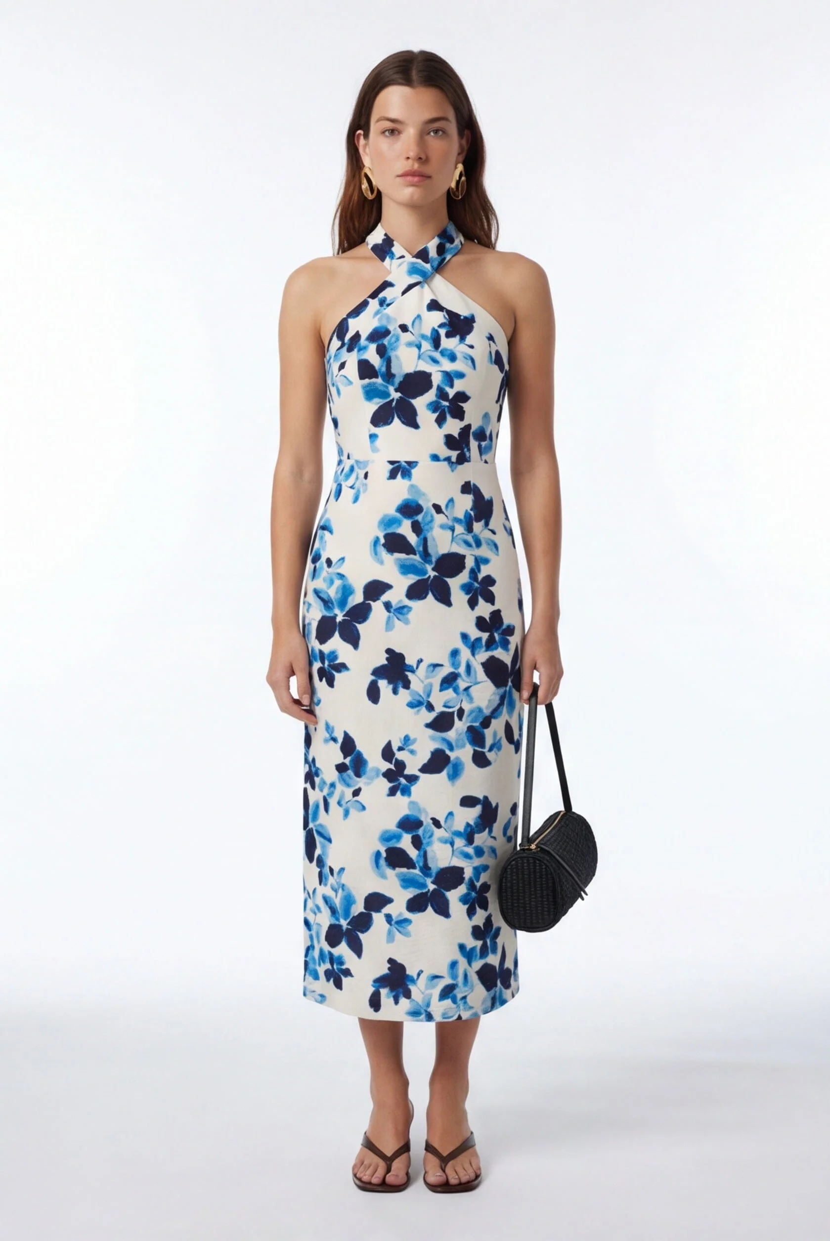 ROBE MIDI - CAPUCINE - INDIGO