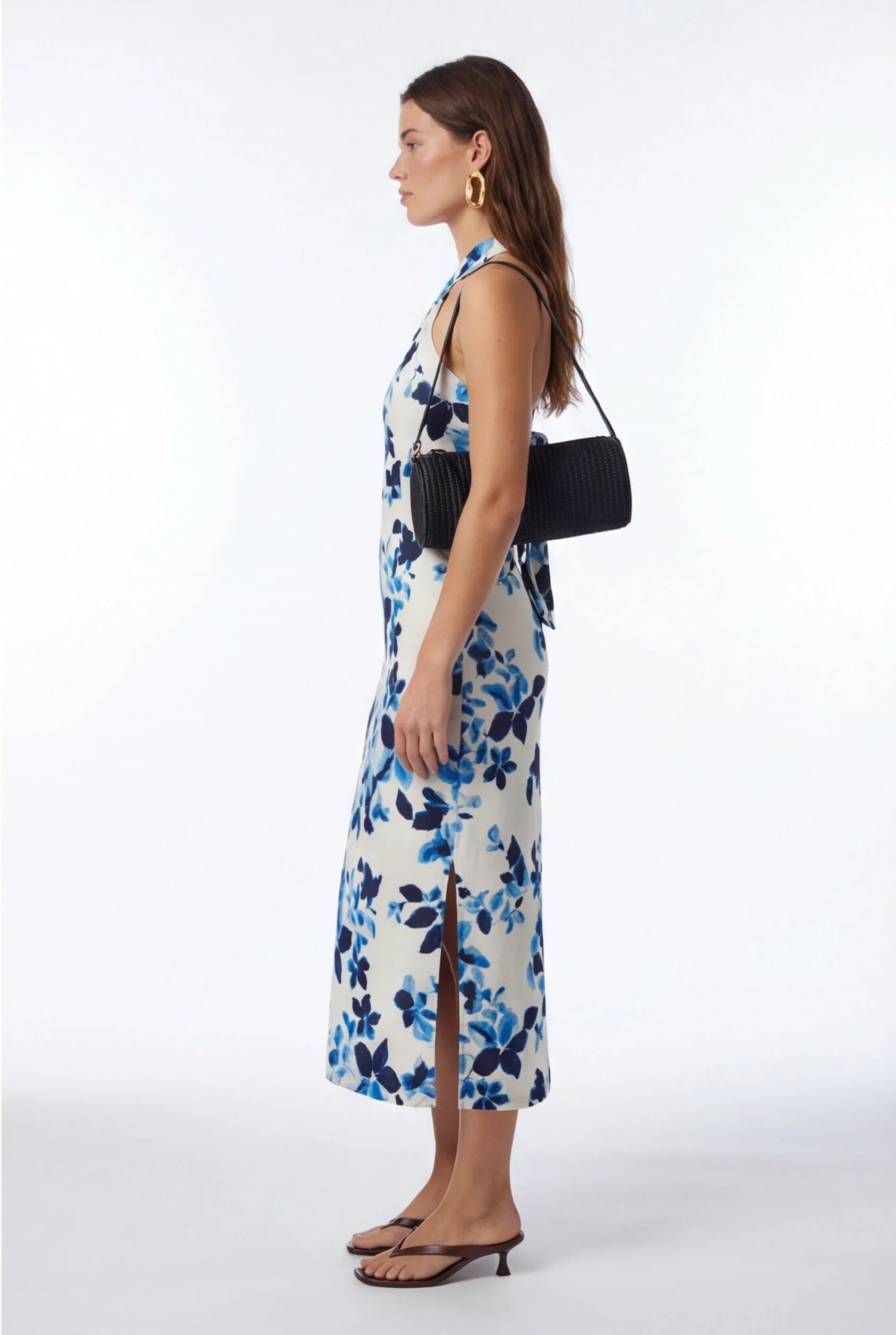 ROBE MIDI - CAPUCINE - INDIGO - Image 4