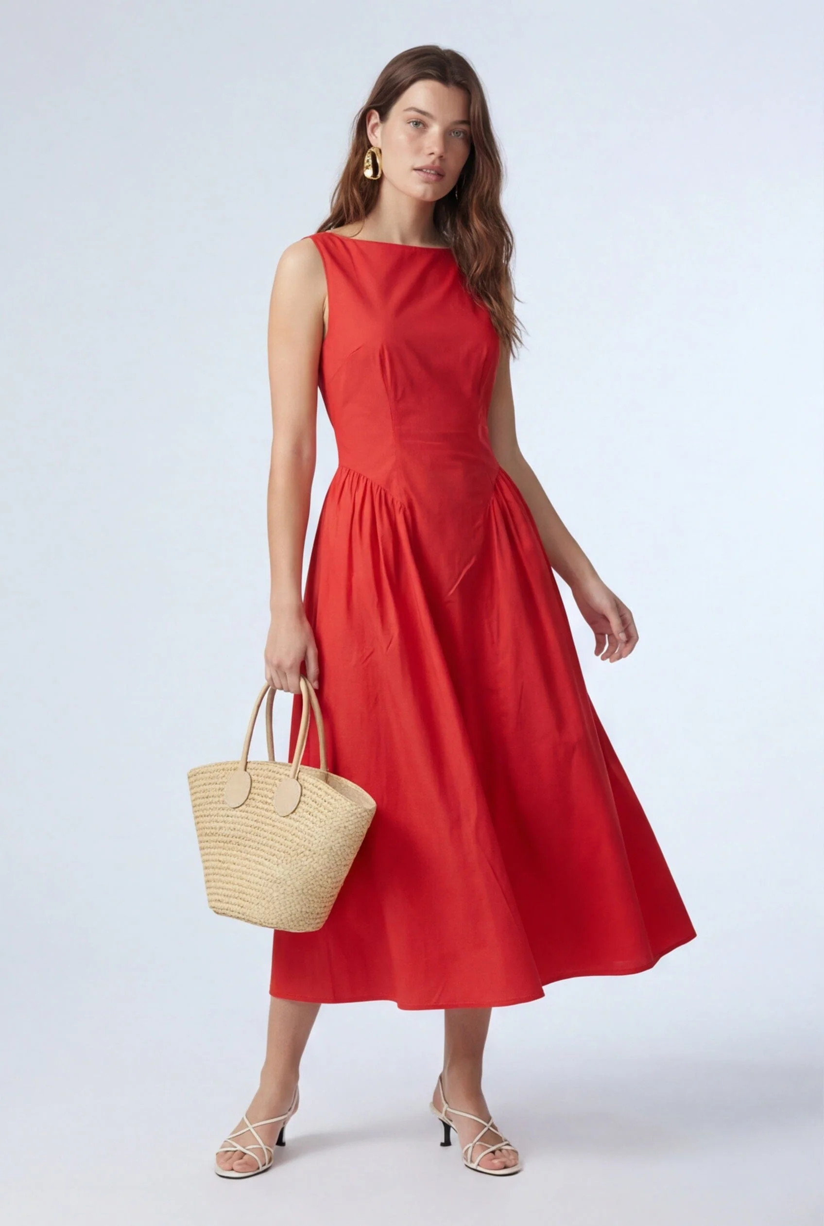 ROBE DOS NUS - CELIA - ROUGE