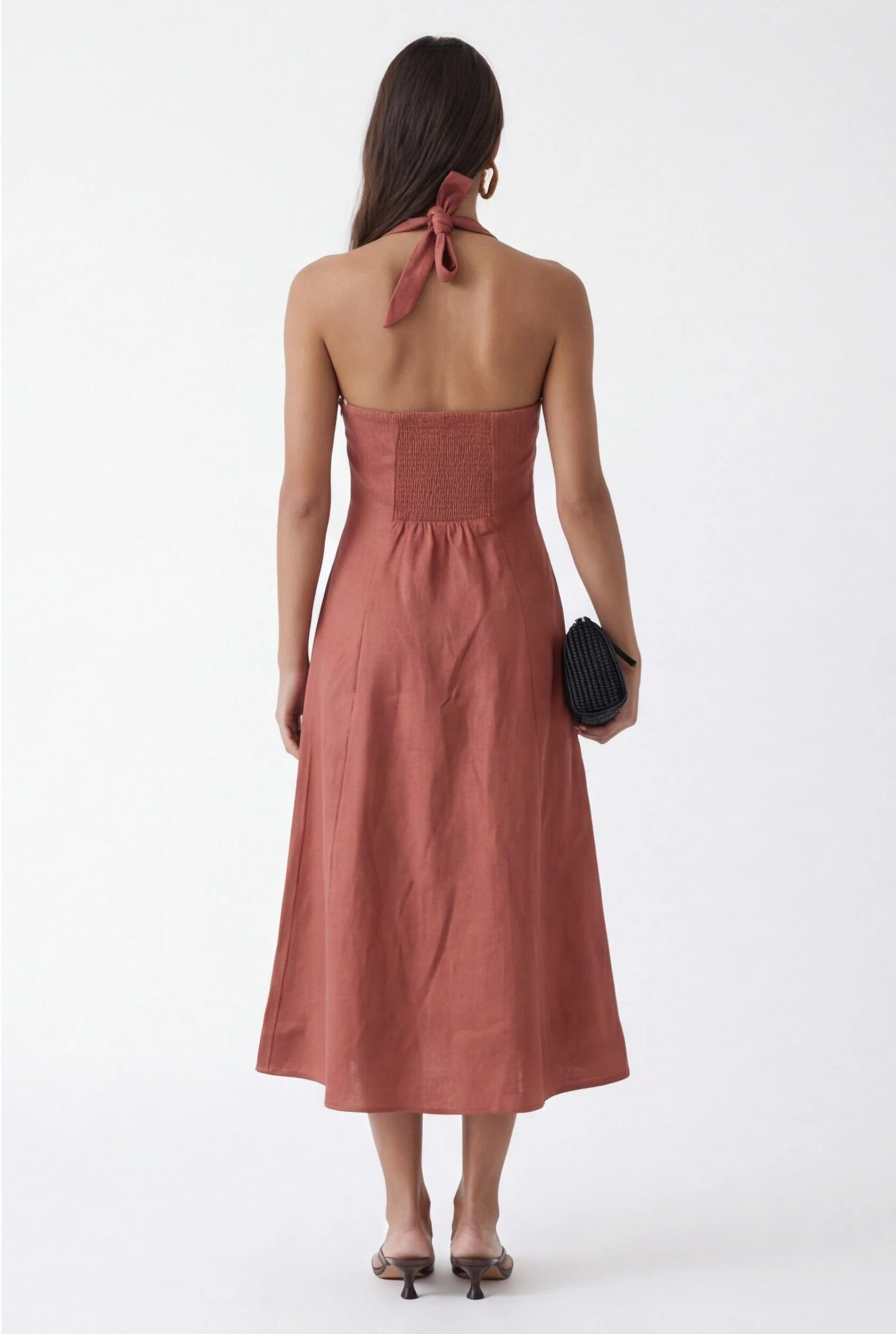 ROBE EVASEE - CHELSEA - TERRACOTTA - Image 3