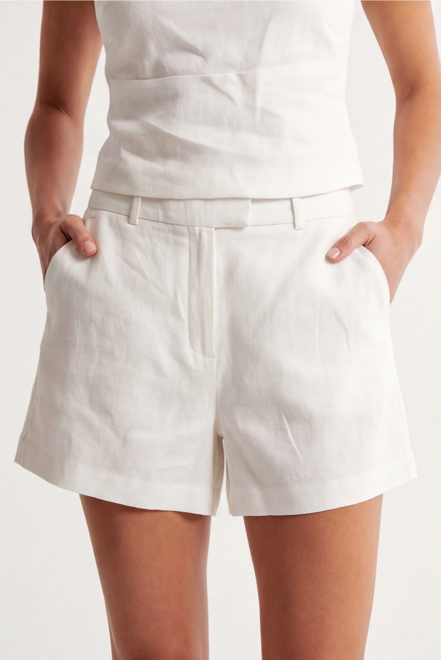 SHORT 100% LIN - CHELSEA - BLANC - Image 2