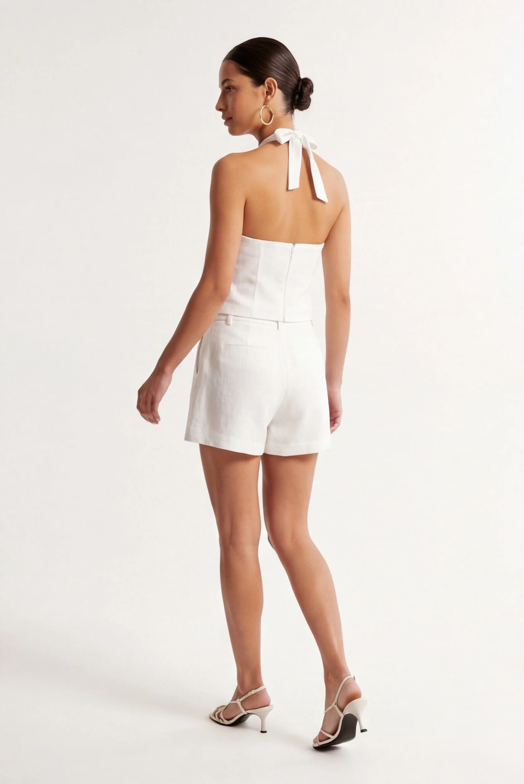 SHORT 100% LIN - CHELSEA - BLANC - Image 3