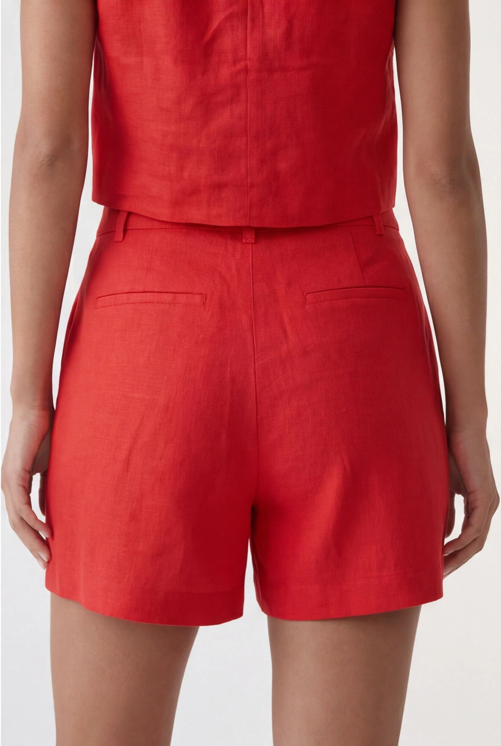 SHORT 100% LIN - CHELSEA - GRENAT - Image 4