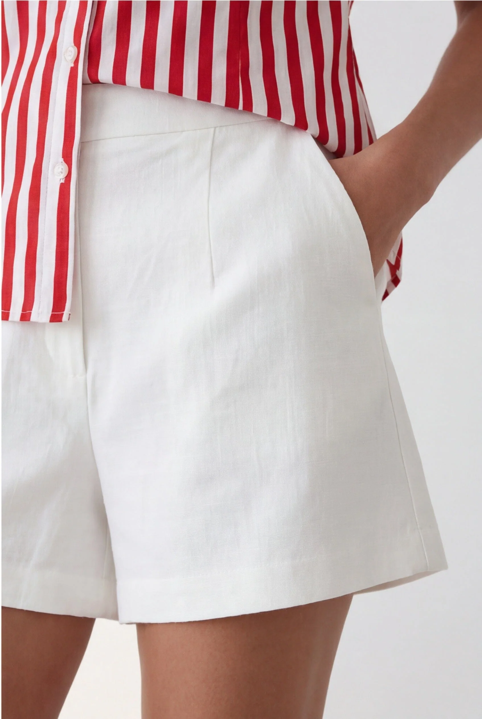 SHORT TAILLE HAUTE - CLEO - BLANC - Image 2