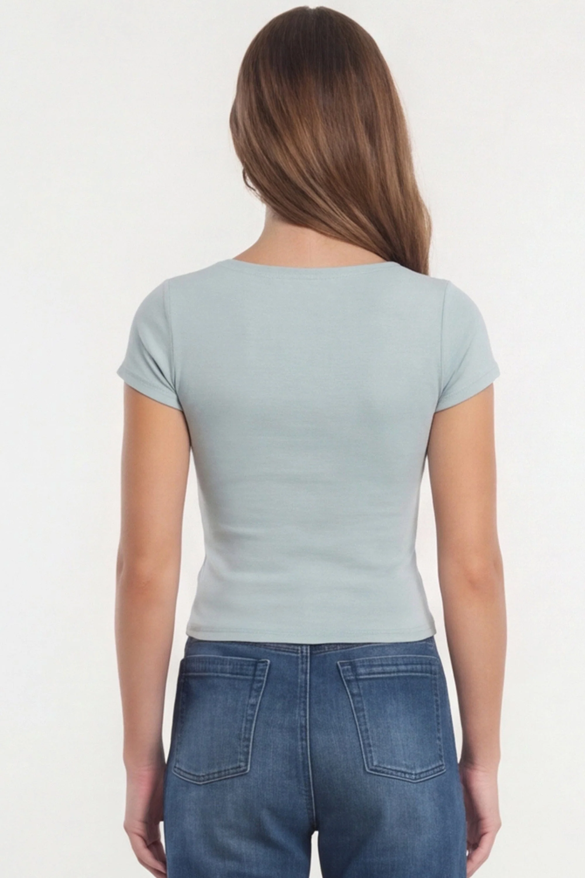 T-SHIRT COL CARRÉ - VIRGINI - CELDAON - Image 3