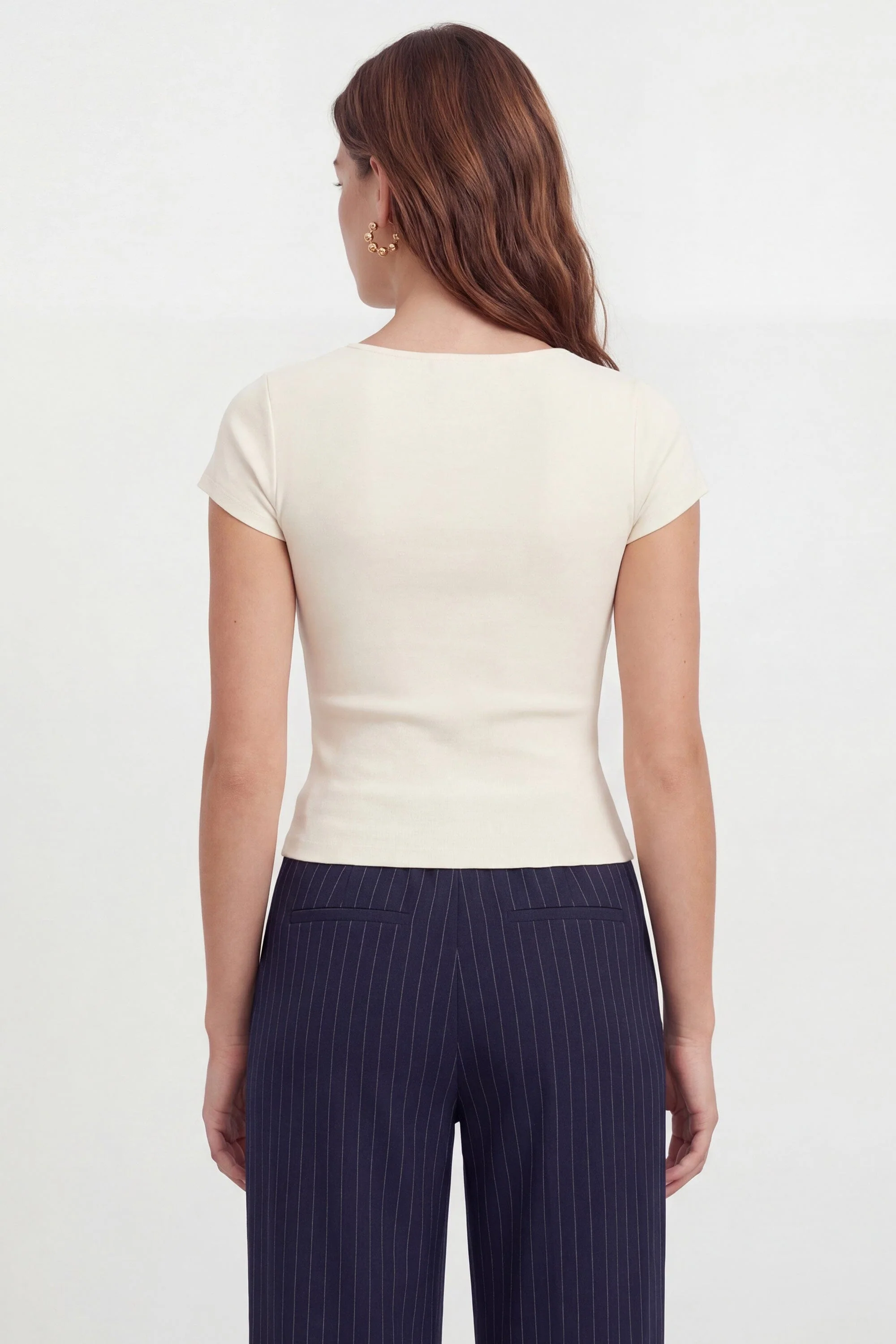 T-SHIRT COL CARRÉ - VIRGINI - ECRU - Image 5