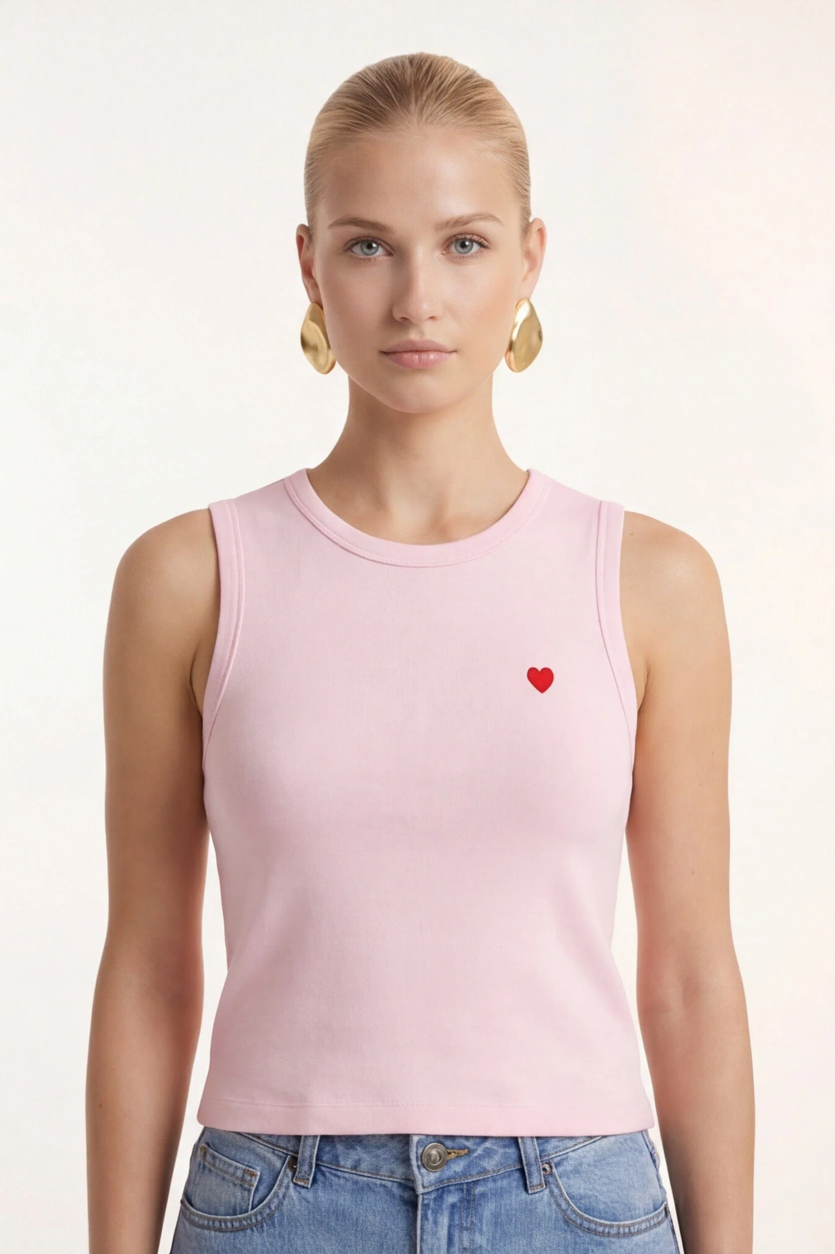 DEBARDEUR - COEUR - ROSE