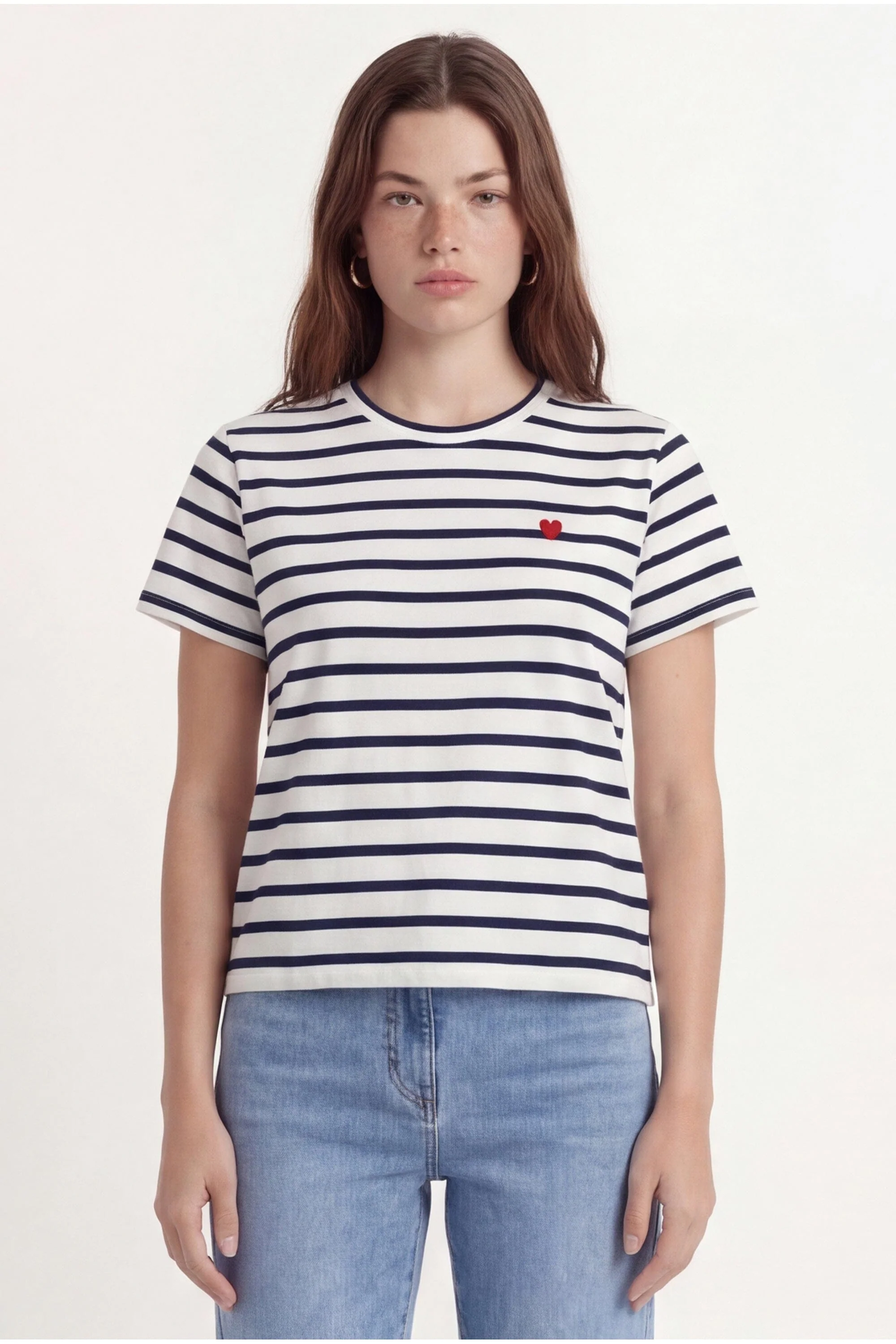 TEE SHIRT MARINIĂRE - COEUR - ECRU/MARINE - Image 2