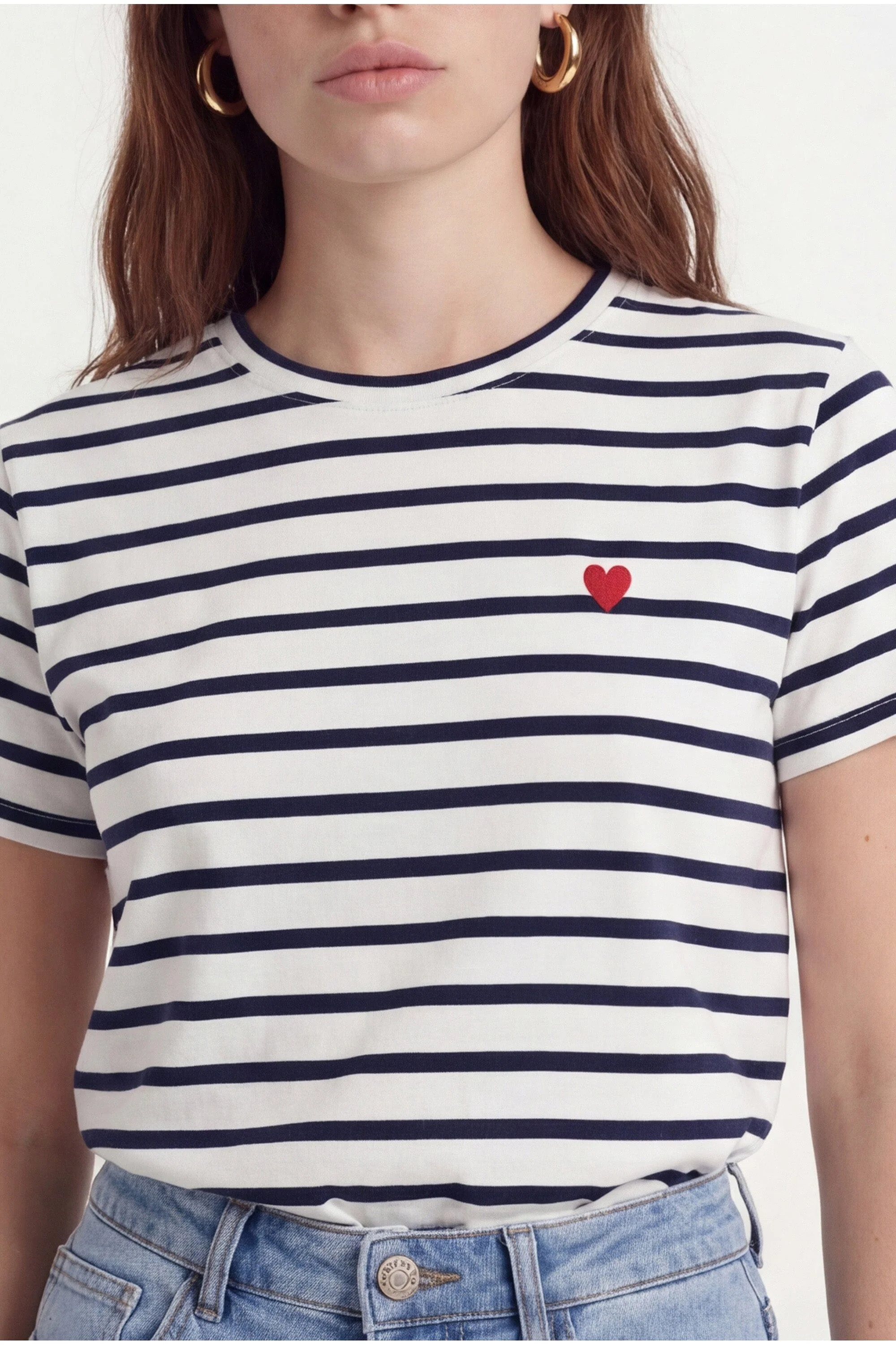TEE SHIRT MARINIĂRE - COEUR - ECRU/MARINE - Image 4