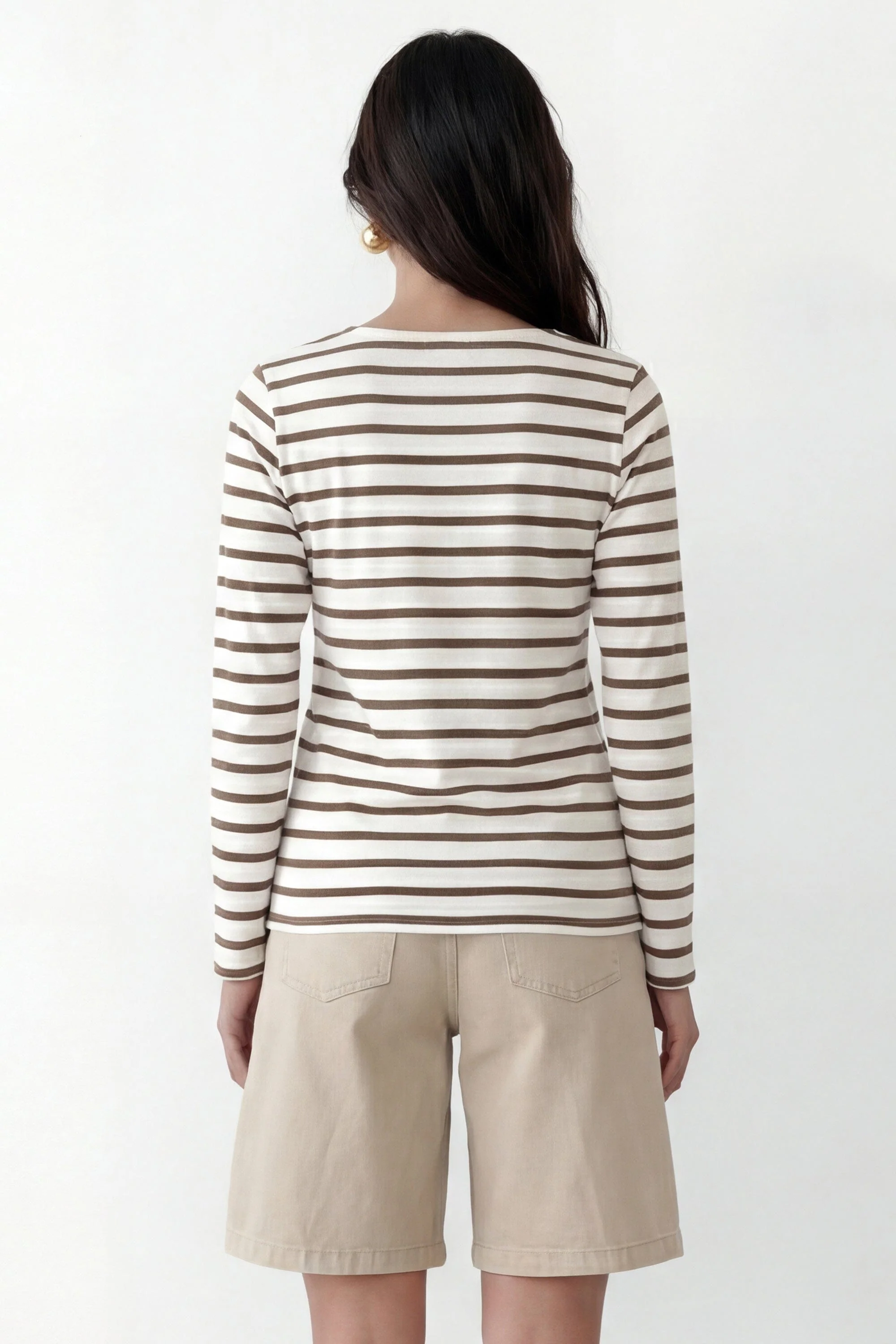 TEE SHIRT - COEUR MARINIERE - ECRU/CANNELLE - Image 4