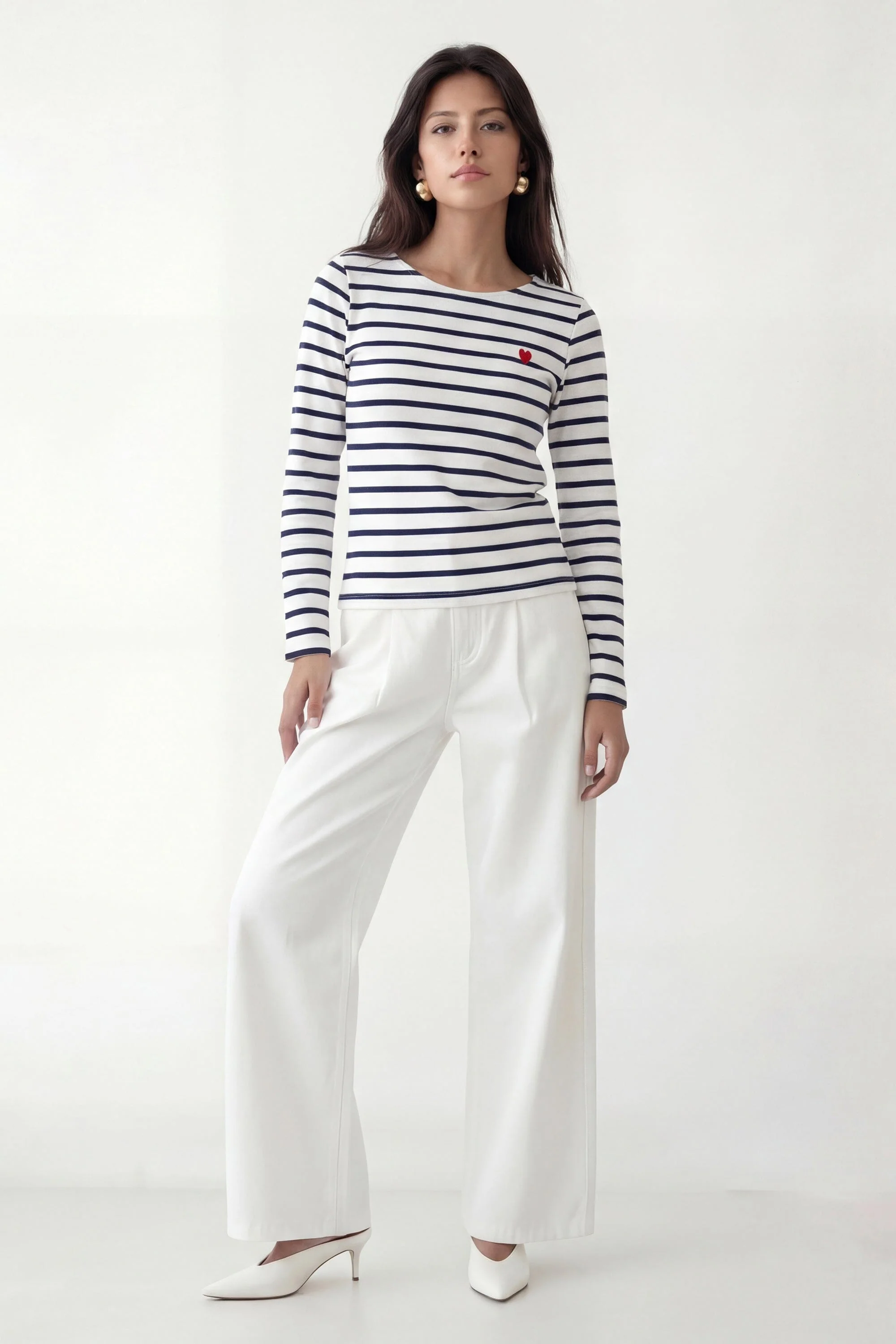 TEE SHIRT - COEUR MARINIERE - ECRU/MARINE - Image 3