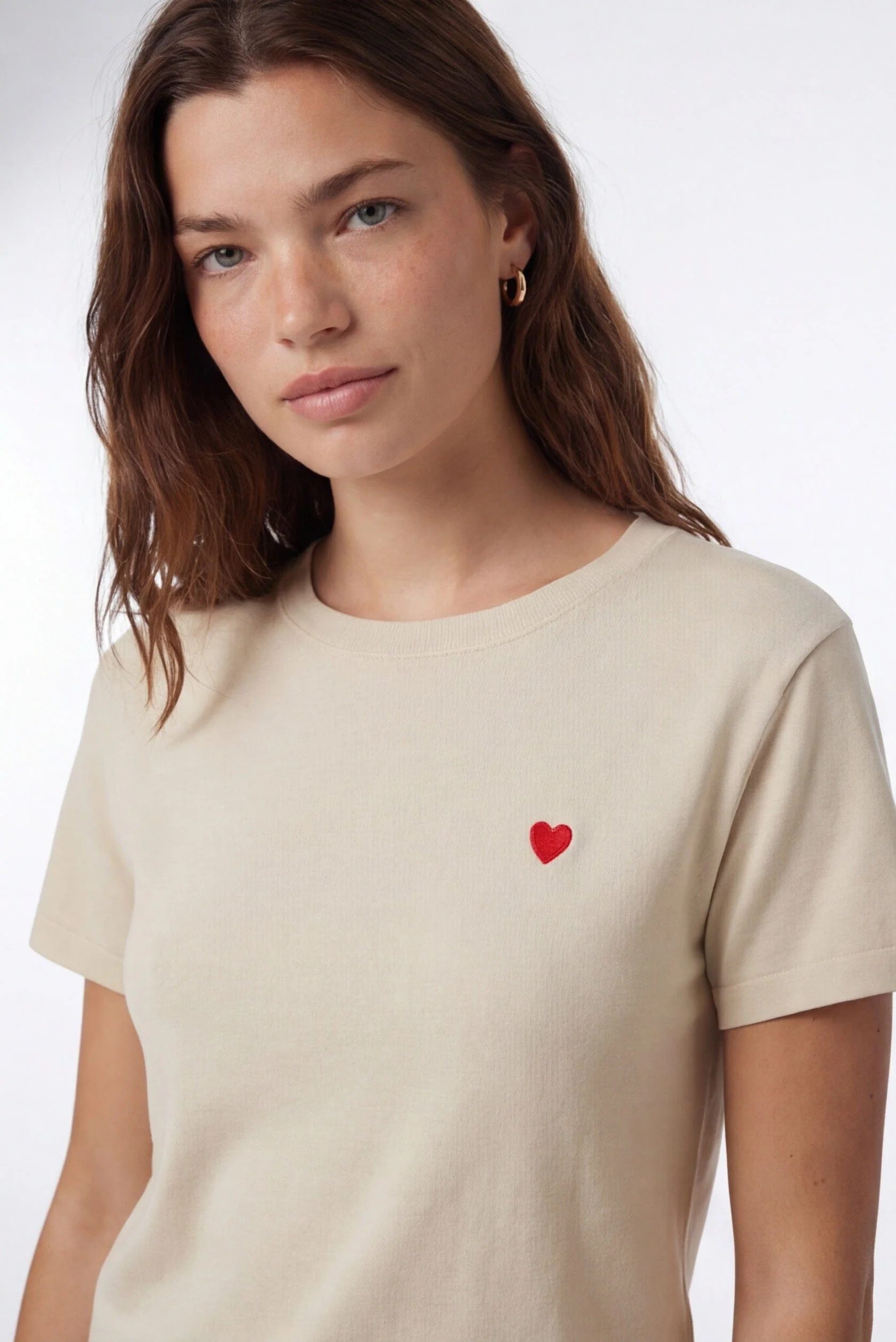 TEE-SHIRT 100% COTON - COEUR - BEIGE - Image 2