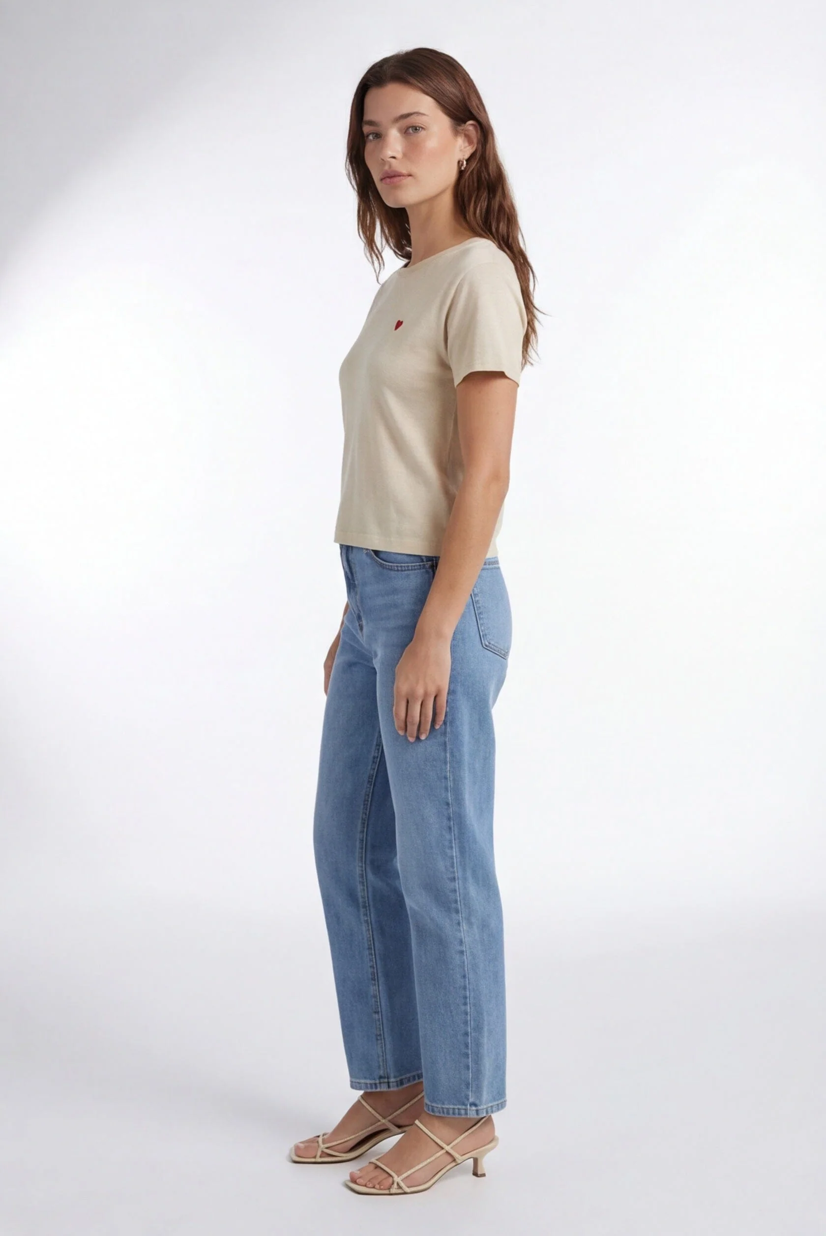 TEE-SHIRT 100% COTON - COEUR - BEIGE - Image 3