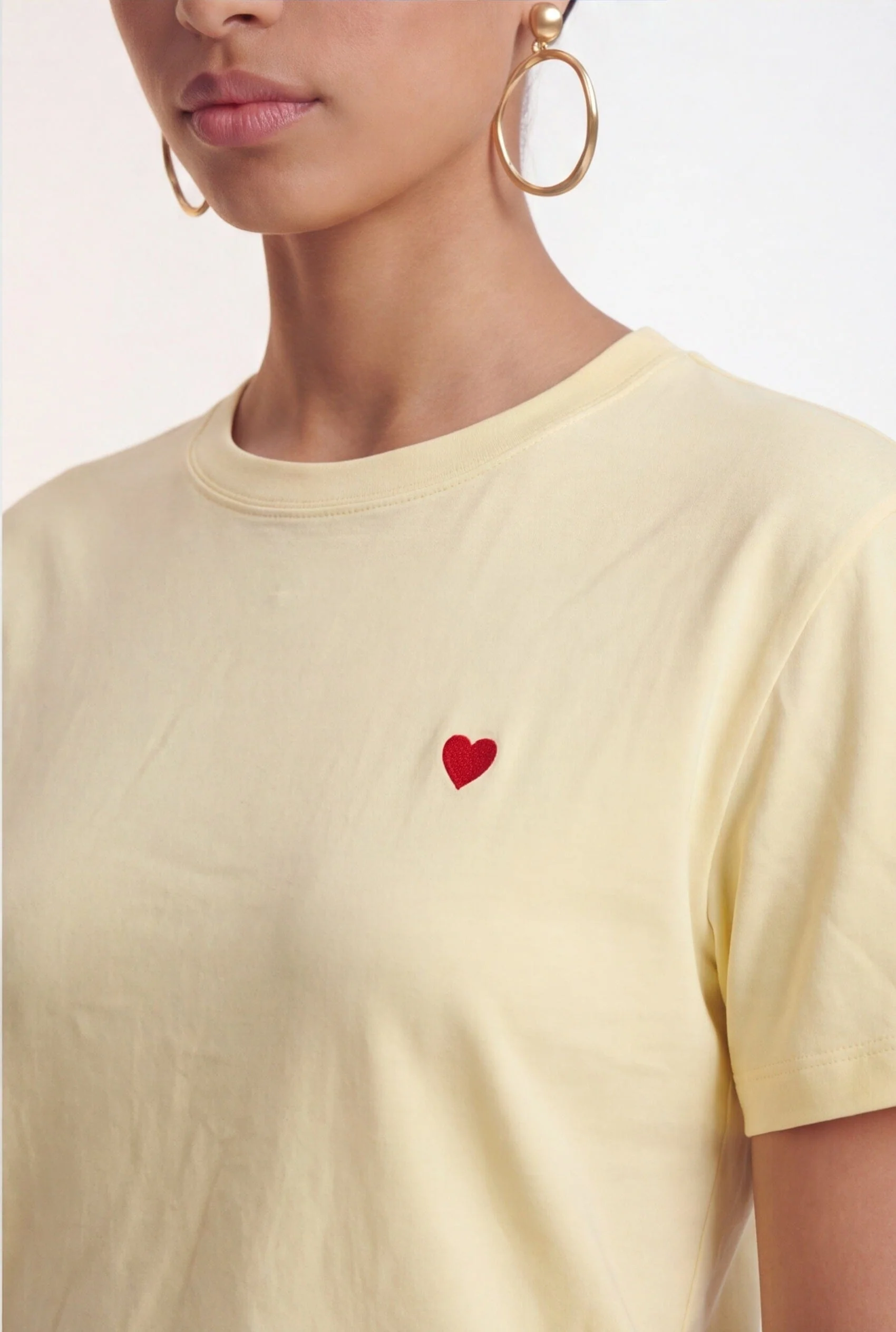 TEE-SHIRT 100% COTON - COEUR - JAUNE - Image 2