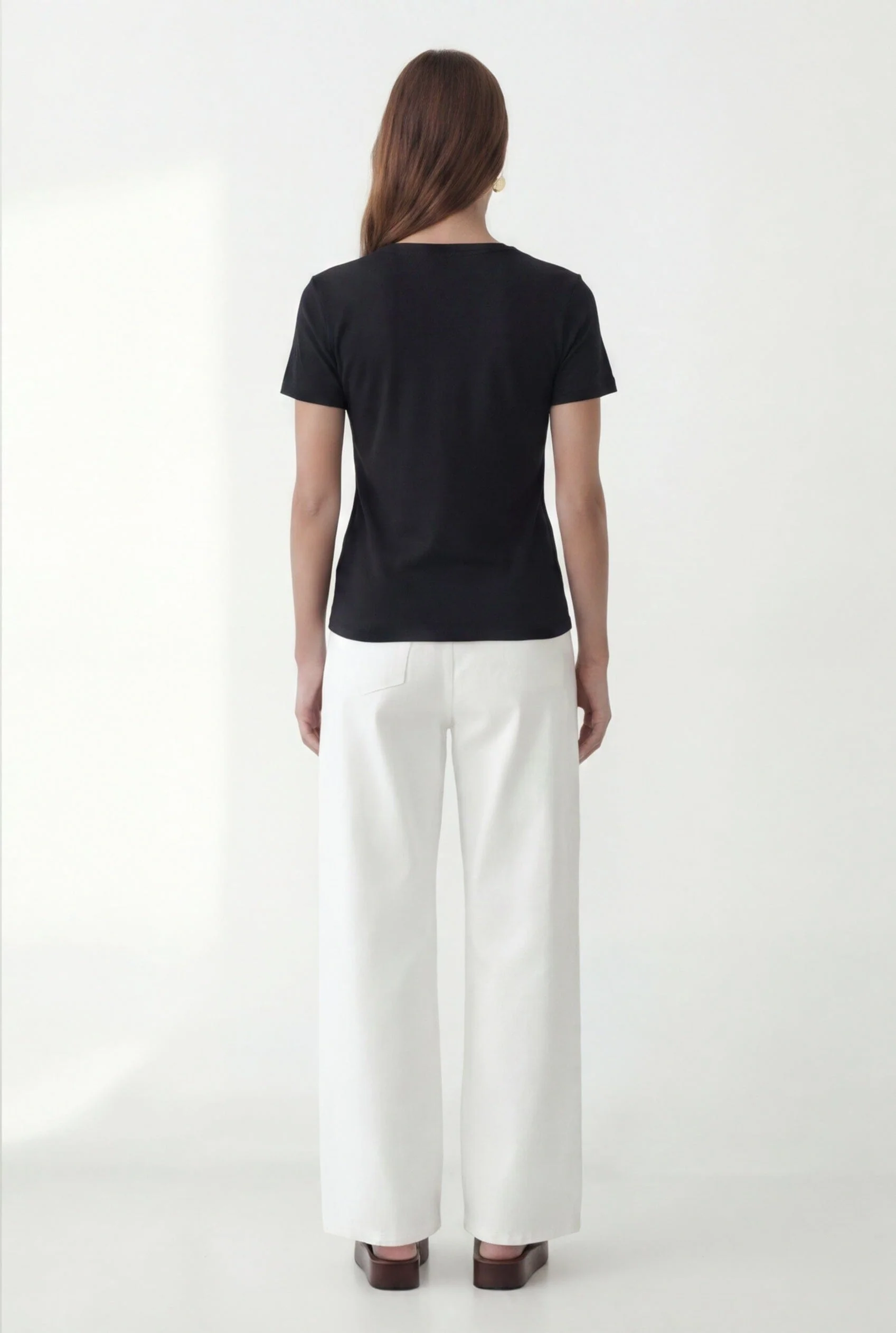 TEE-SHIRT COL V - COLE - NOIR - Image 3