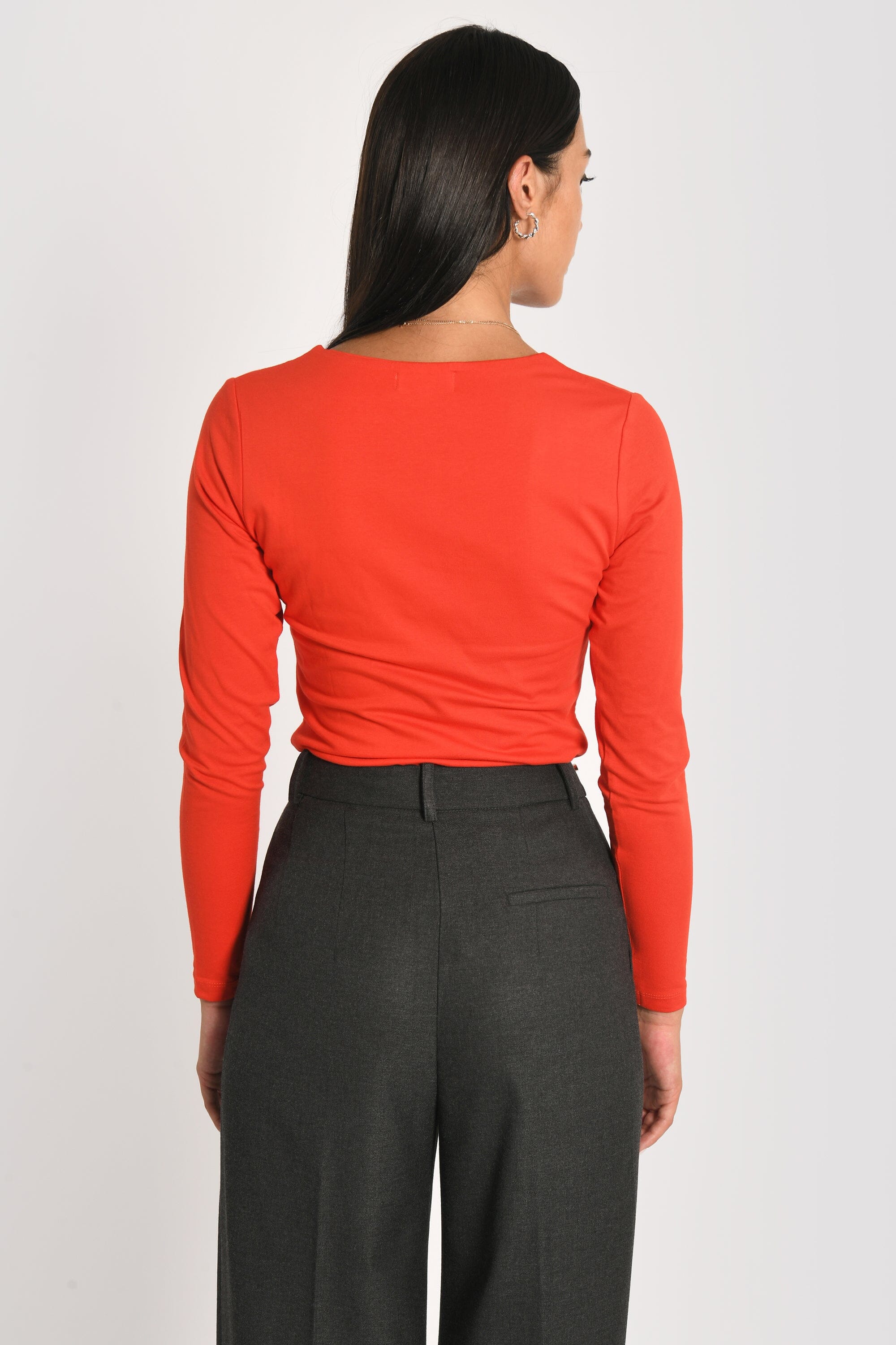 T-SHIRT COL CARRÉ CLEMENTINE ROUGE - Image 5