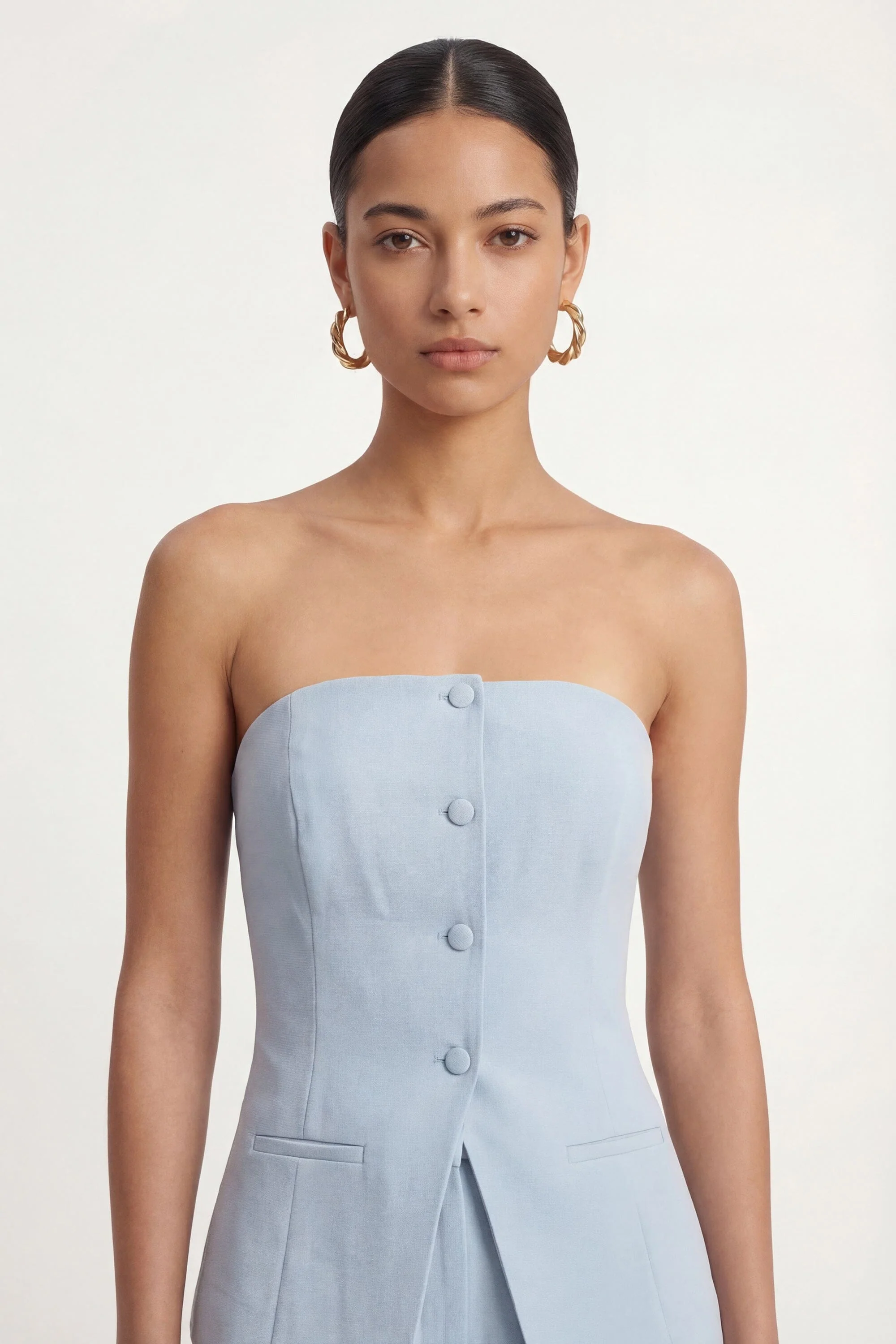 TOP BUSTIER - CLEO - AZUR - Image 3
