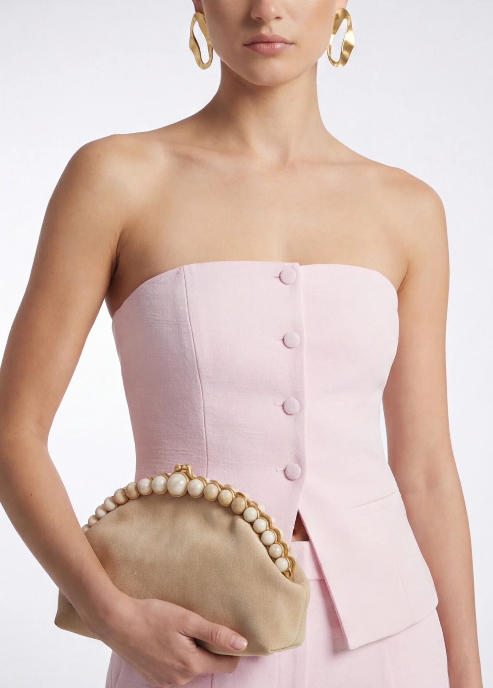 TOP BUSTIER - CLEO - POUDRE - Image 2