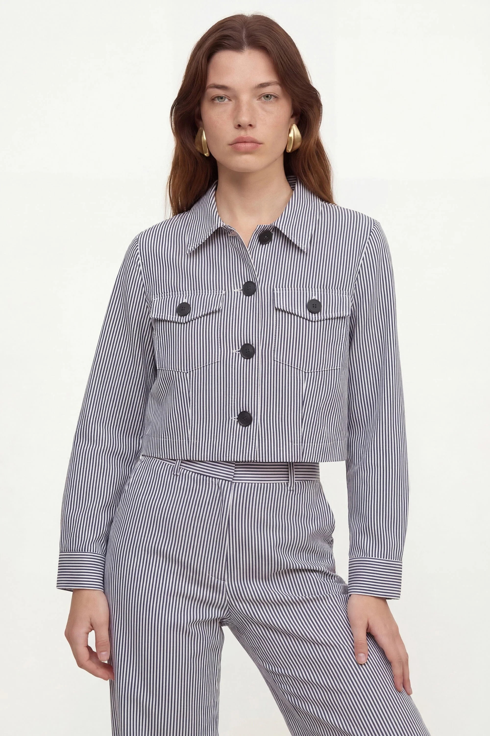 VESTE COURTE RAYEE - COURTNEY - MARINE - Image 4