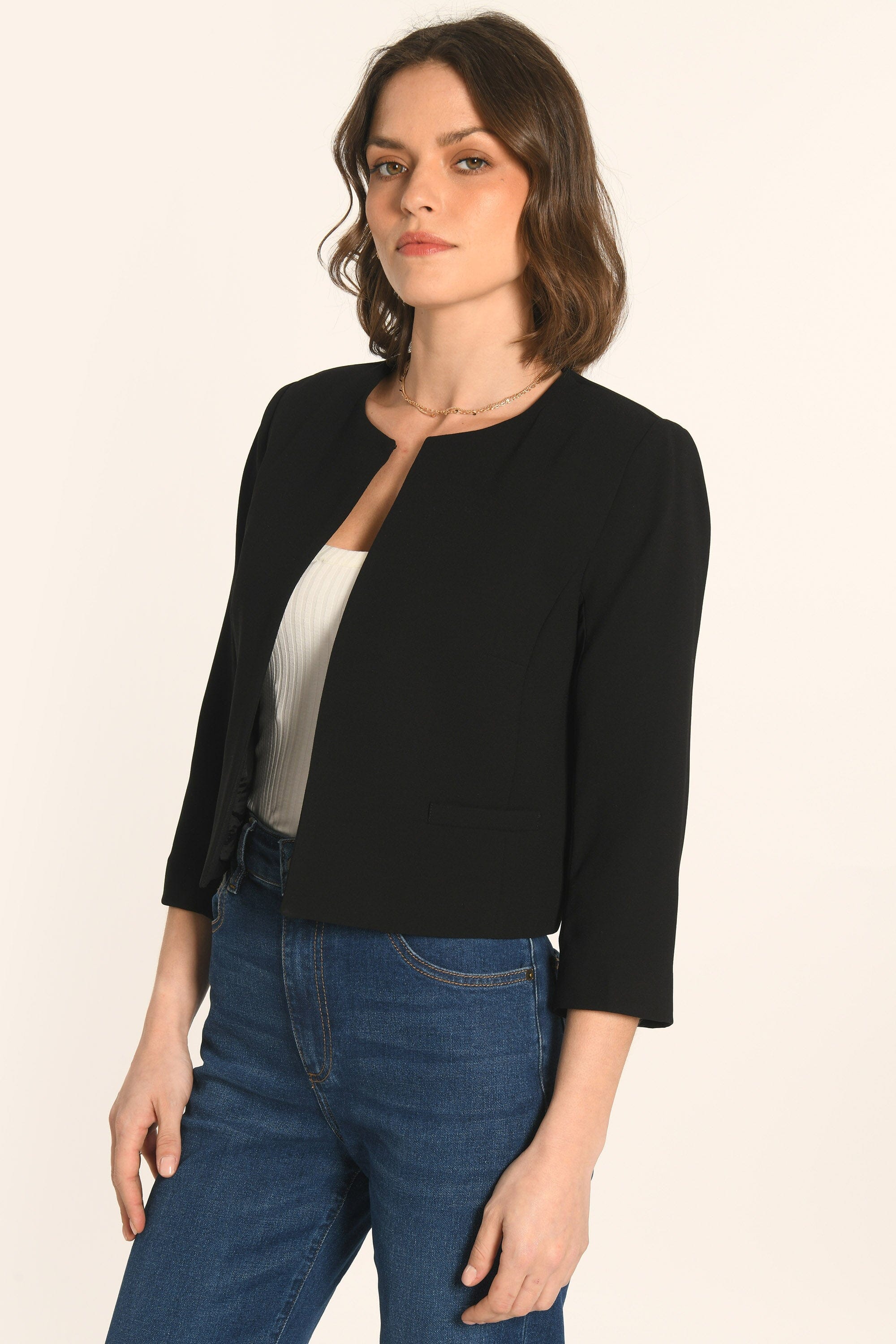 VESTE COURTE - NOIR - JACQUELINE - Image 3